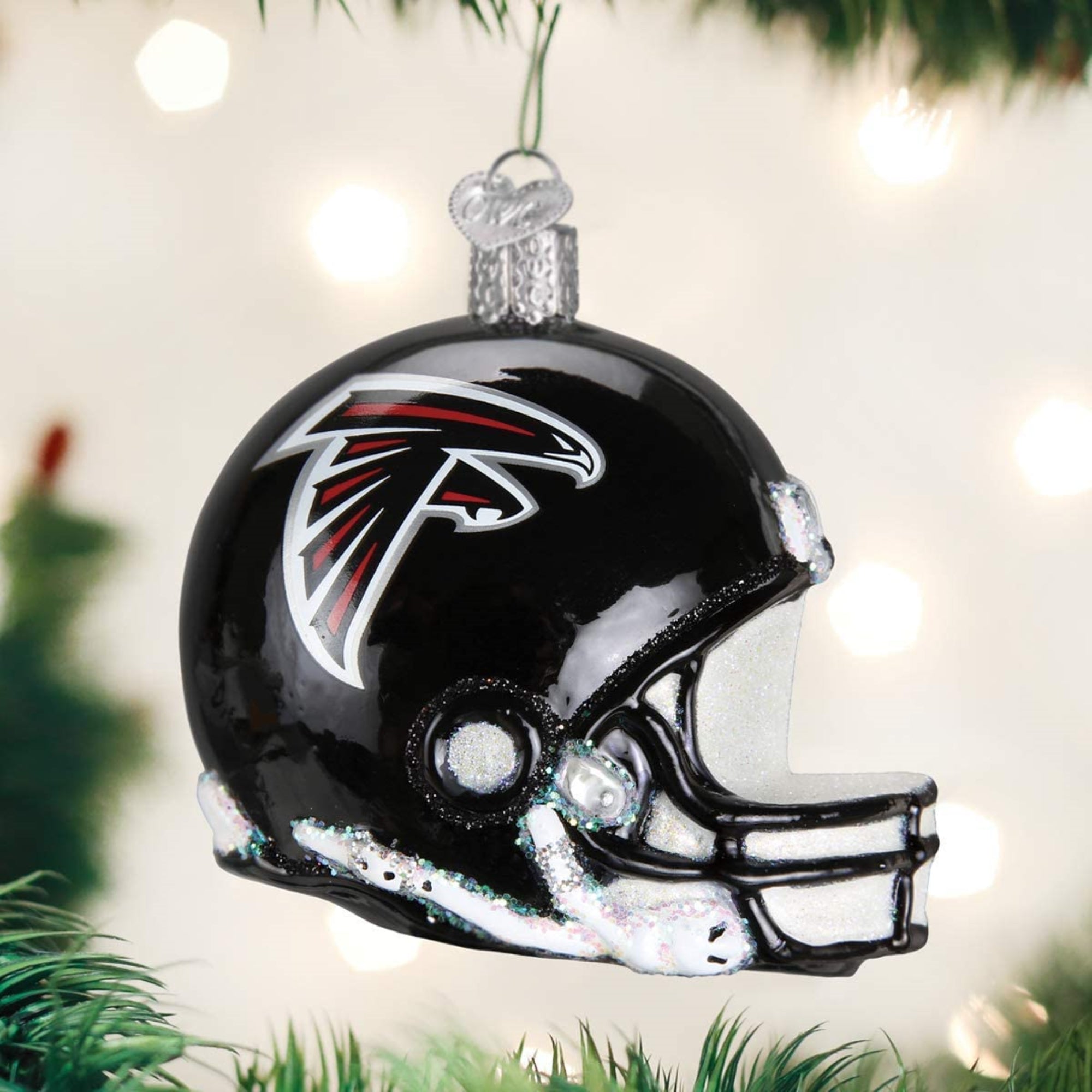 Old World Christmas Blown Glass Ornament for Christmas Tree, Atlanta Falcons Helmet