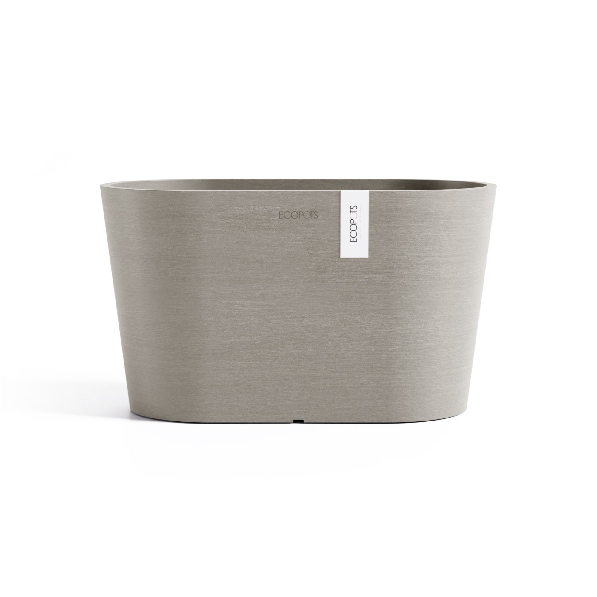 Ecopots Tokyo Durable Modern Oval Indoor/Outdoor Recycled-Based Composite Flower Pot Planter w/ Water Reservoir
