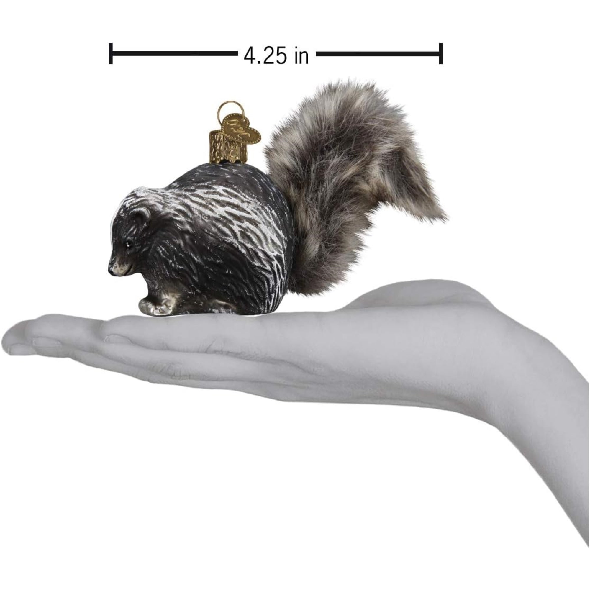 Old World Christmas Blown Glass Ornament for Christmas Tree, Vintage Skunk