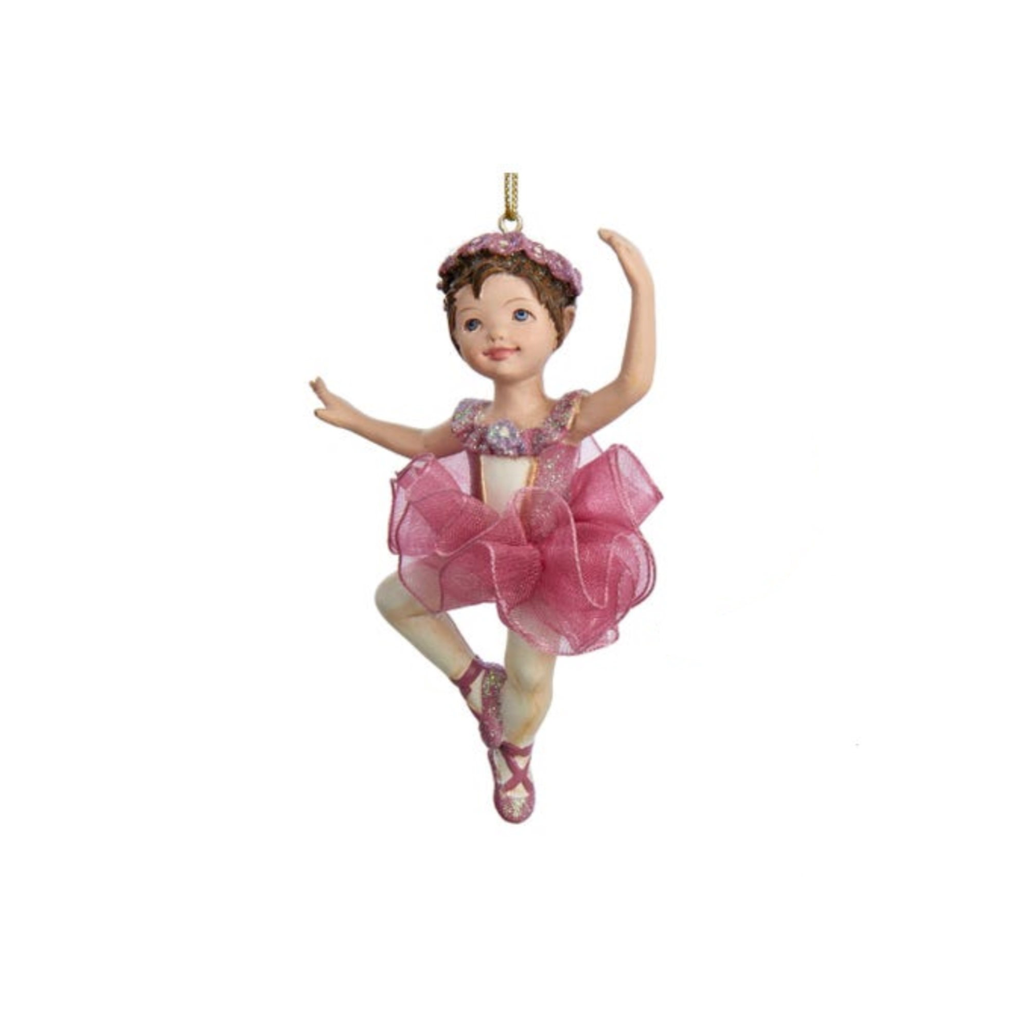 Kurt Adler Hanging Plastic Christmas Ornaments, Red or Pink Ballet Girl, Assorted Colors