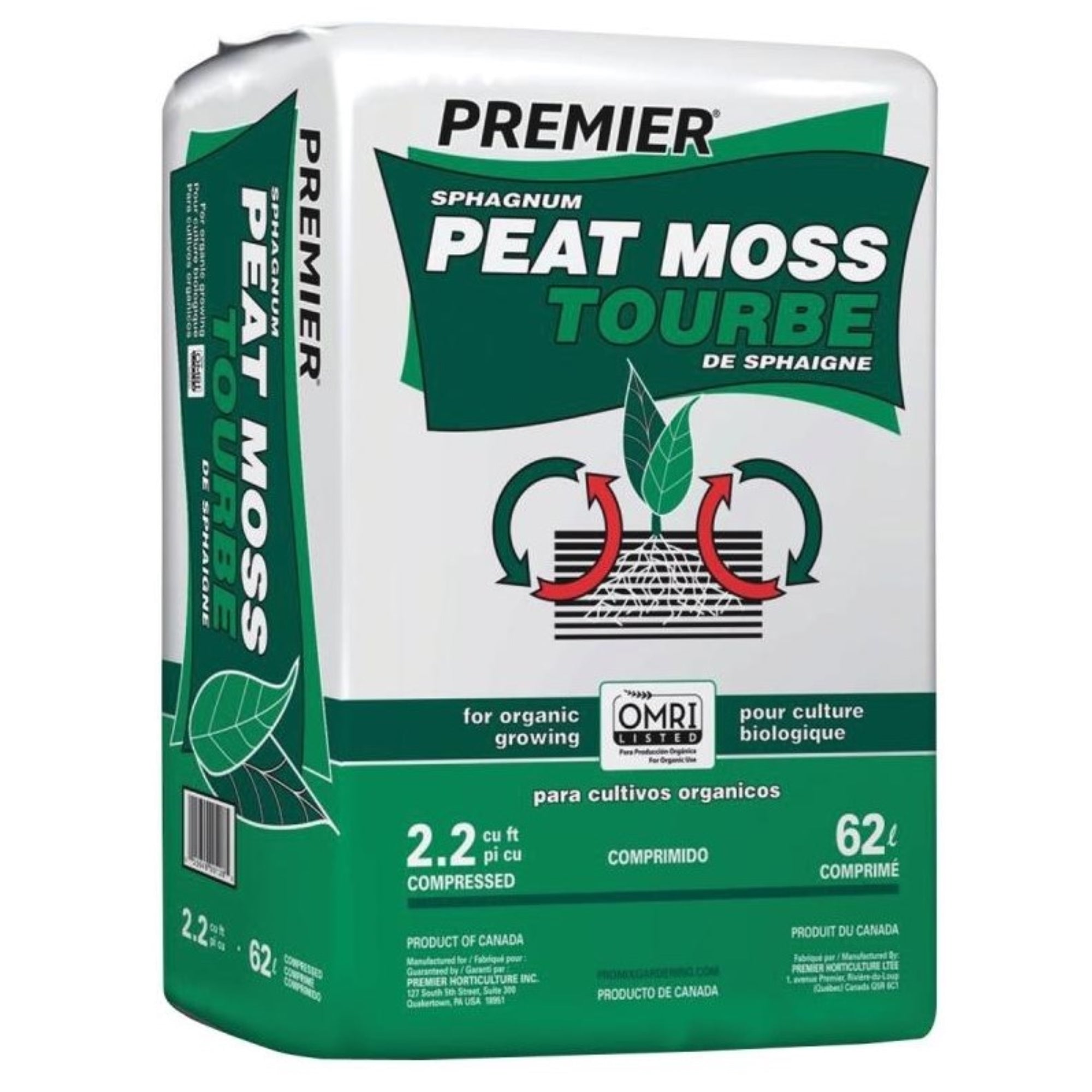 Premier Horticulture OMRI Listed Sphagnum Peat Moss