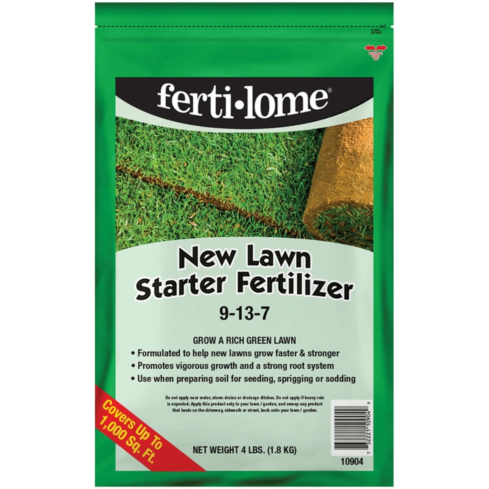 VPG Fertilome New Lawn Starter Fertilizer for a Rich Green Lawn, 9-13-7