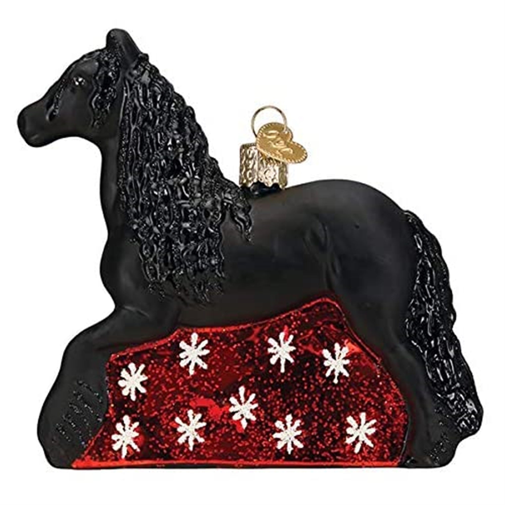 Old World Christmas Blown Glass Ornament for Christmas Tree, Friesian Horse