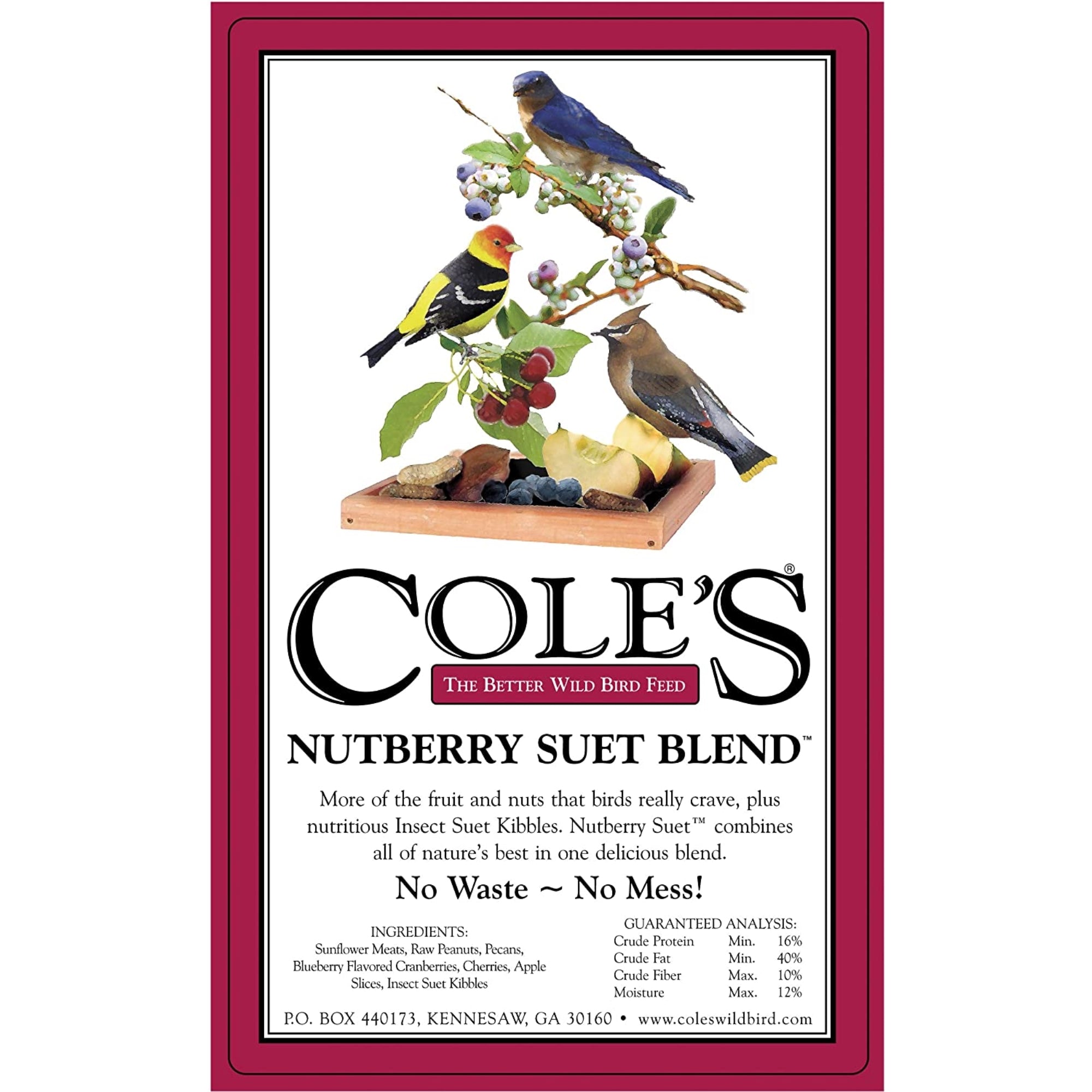 Cole's Nutberry Suet Blend Bird Seed