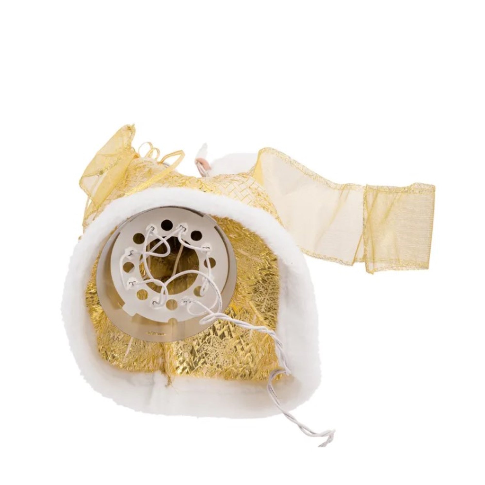 Kurt Adler UL 10-Light Gold Dress Angel Christmas Treetop, 12in