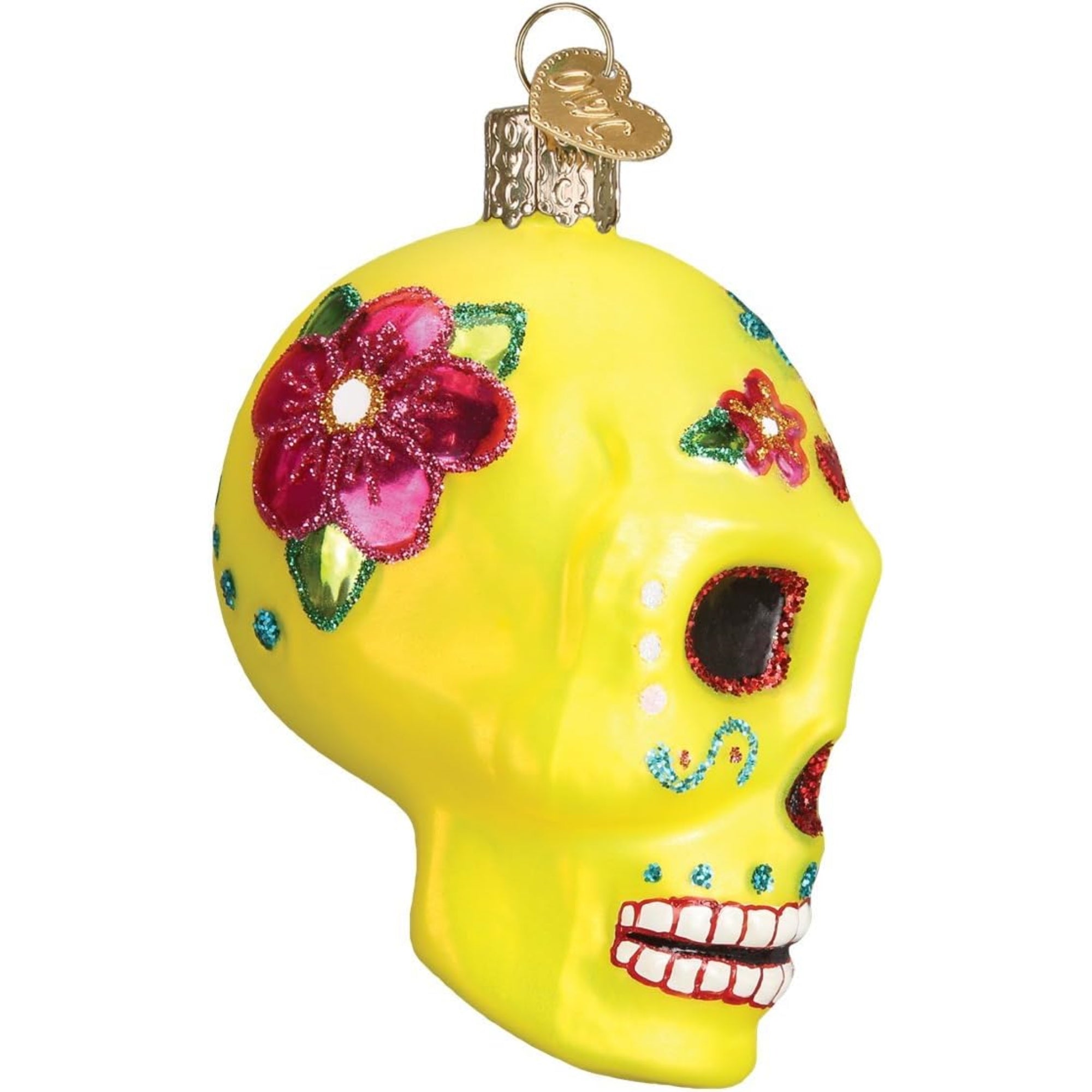 Old World Christmas Blown Glass Ornament for Christmas Tree, Sugar Skull (with OWC Gift Box)