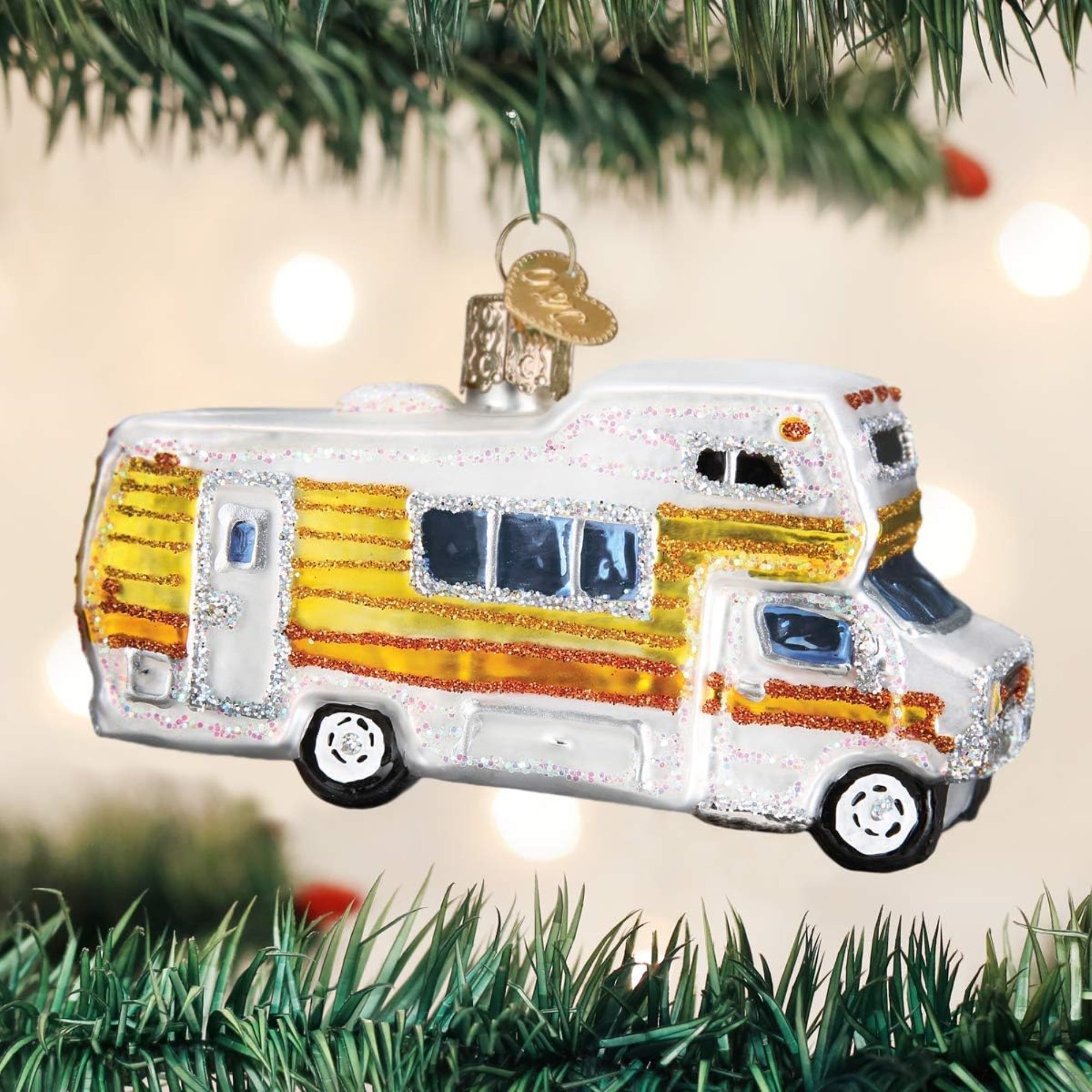 Old World Christmas Blown Glass Ornament for Christmas Tree, Classic Motorhome