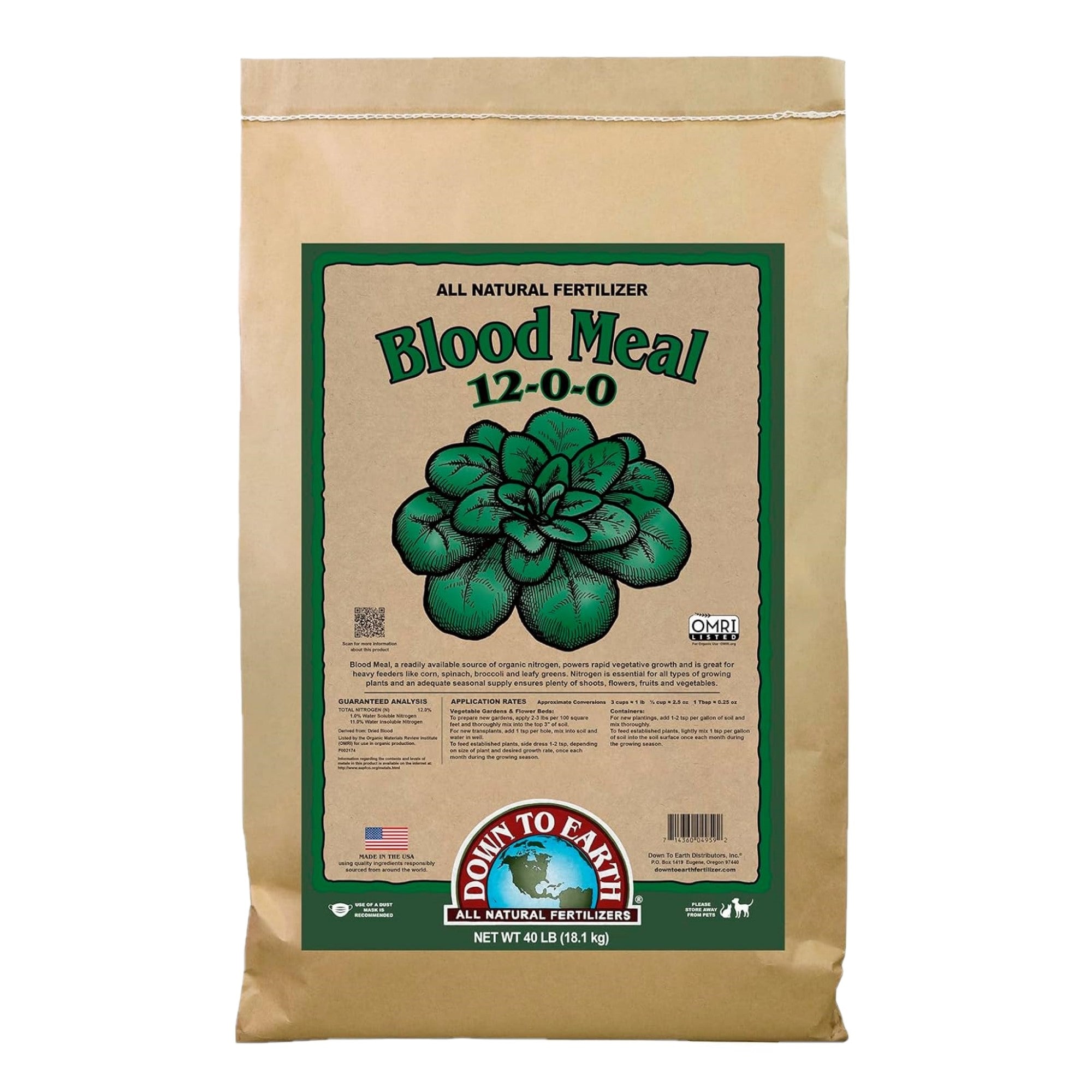 Down to Earth Organic Blood Meal Fertilizer Mix, 12-0-0