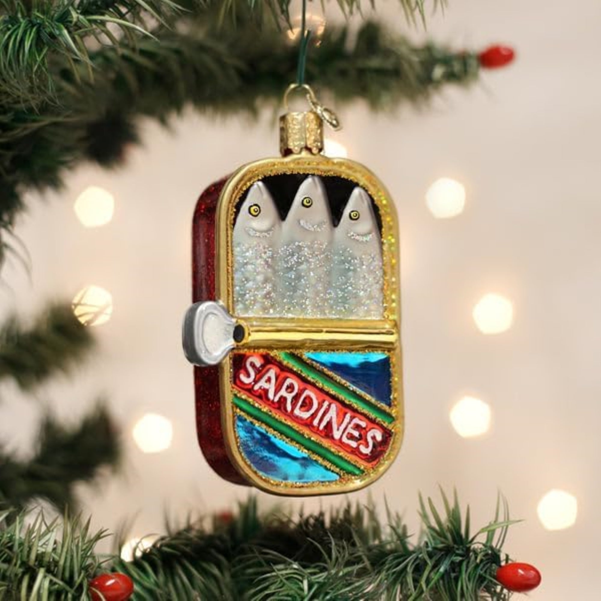 Old World Christmas Blown Glass Ornament for Christmas Tree, Sardines (with OWC Gift Box)