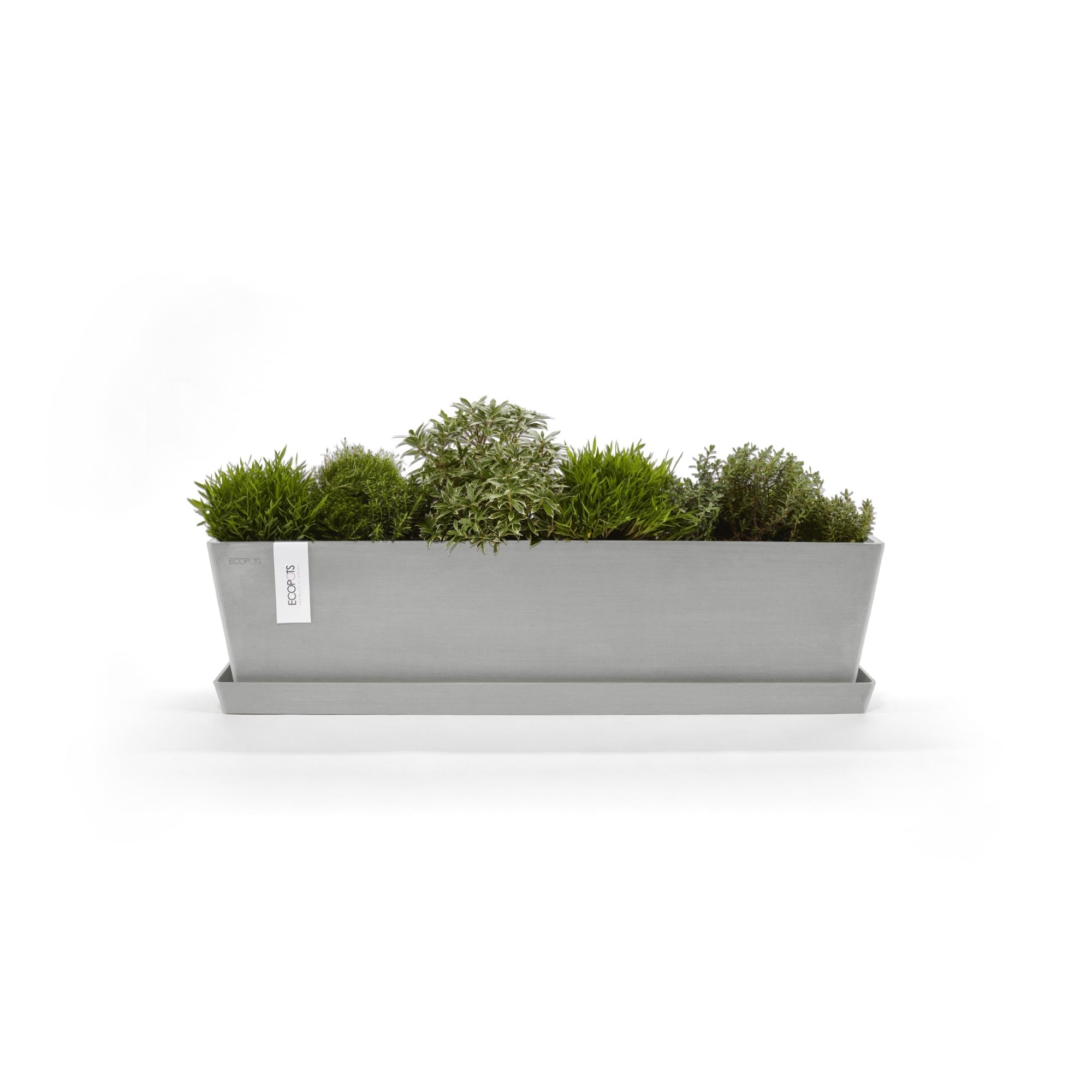 Ecopots Bruges Durable Modern Rectangular Indoor/Outdoor Recycled-Based Composite Flower Pot Planter