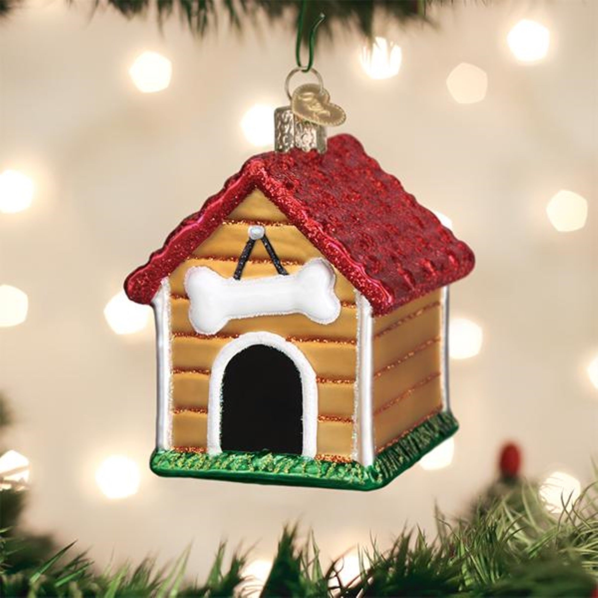 Old World Christmas Blown Glass Ornament for Christmas Tree, Dog House