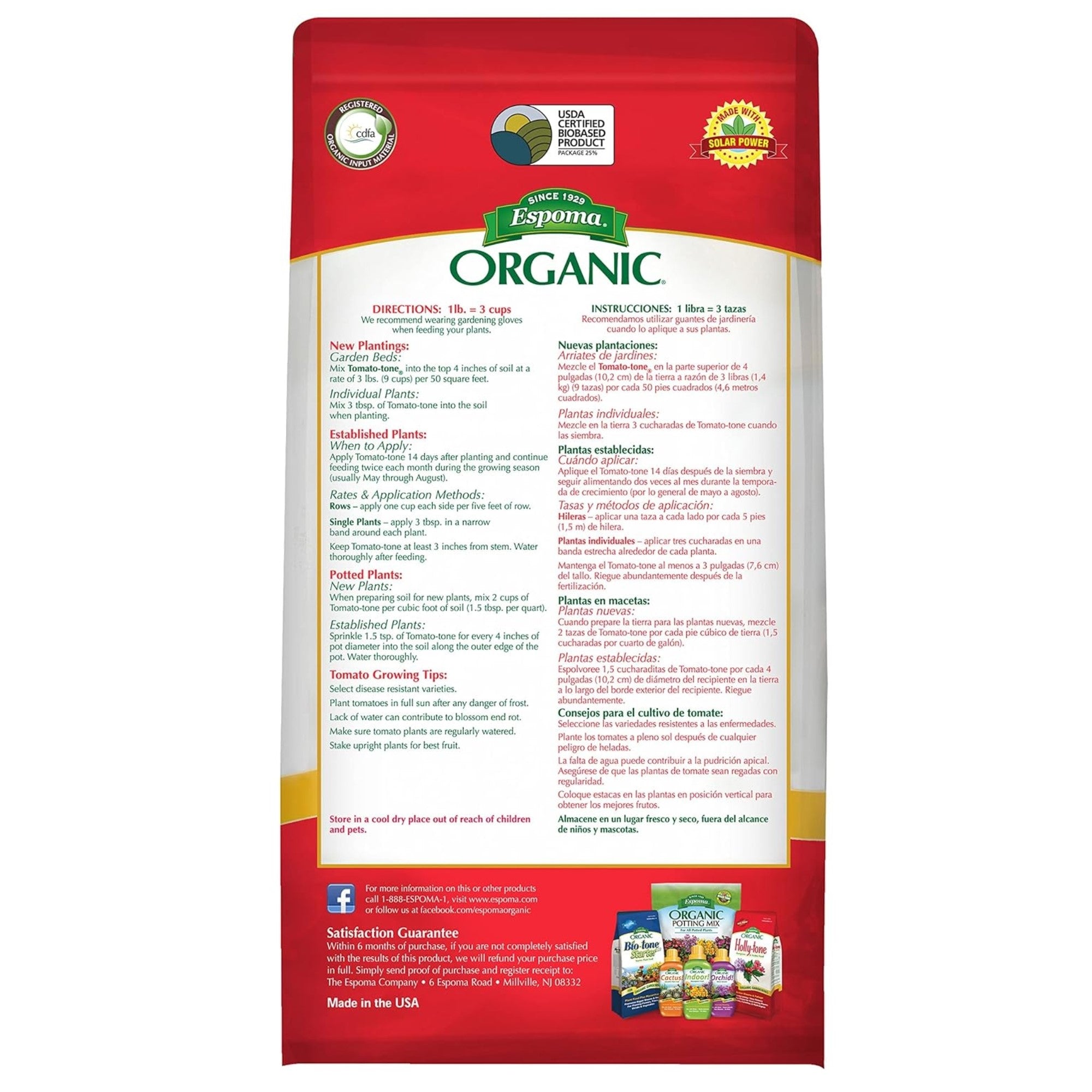 Espoma Organic Tomato-tone 3-4-6 Tomato & Vegetable Food for Organic Gardening, Enriched with 8% Calcium for Plump, Juicy Tomatoes