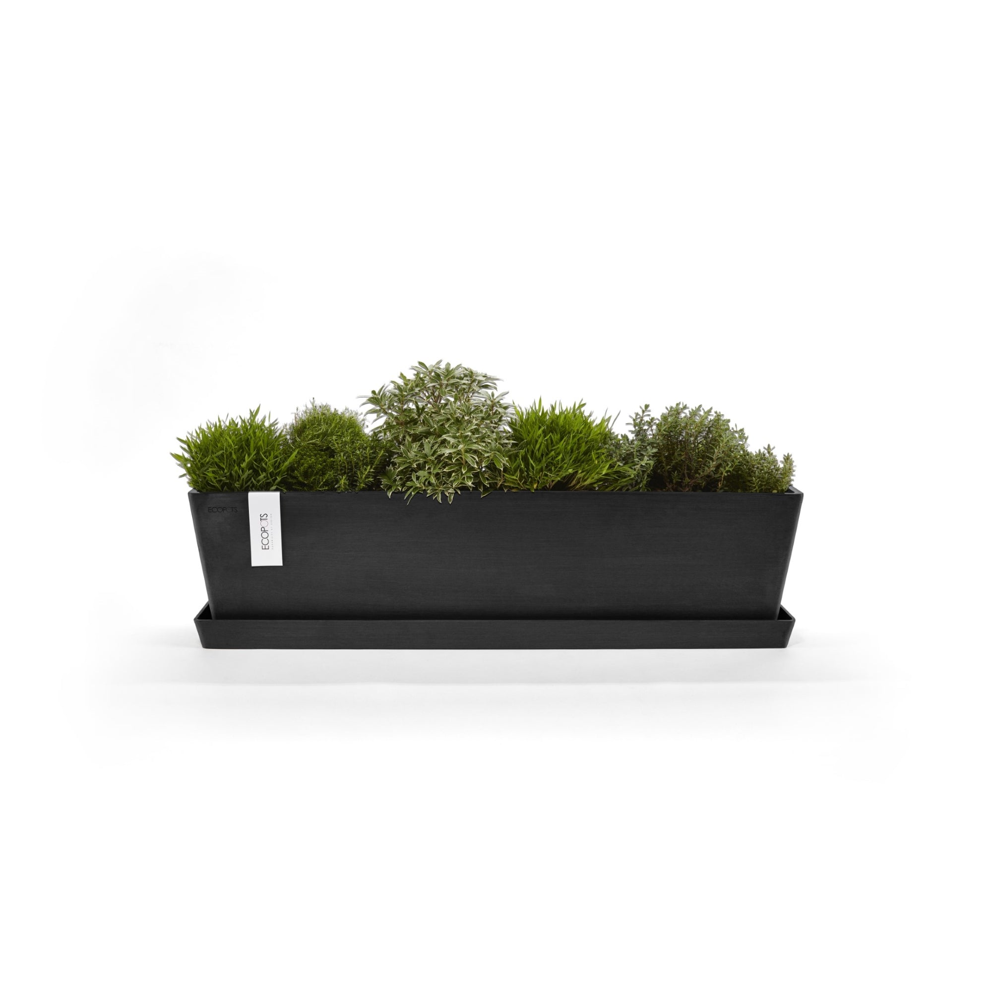 Ecopots Bruges Durable Modern Rectangular Indoor/Outdoor Recycled-Based Composite Flower Pot Planter