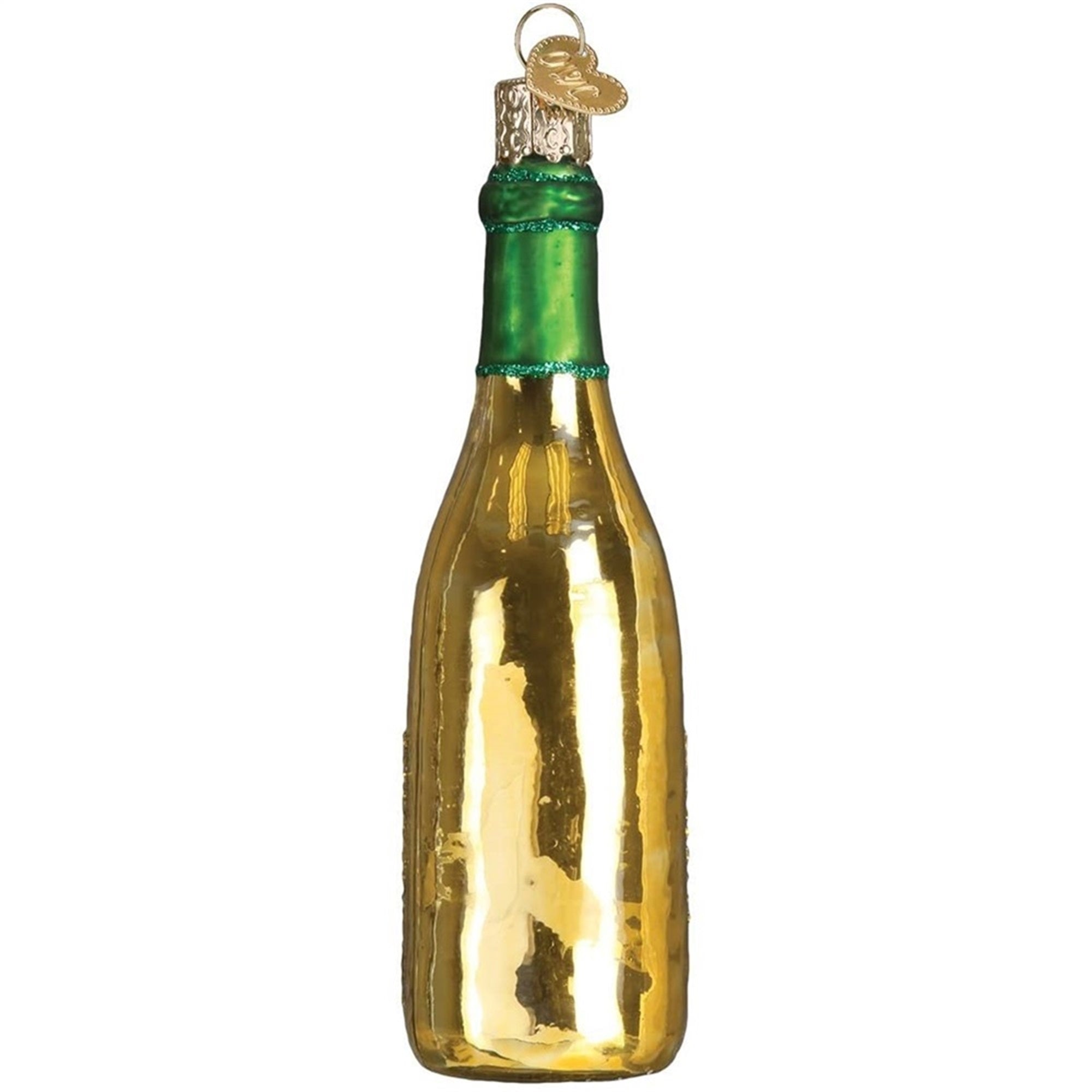 Old World Christmas Blown Glass Ornament for Christmas Tree, White Wine Bottle
