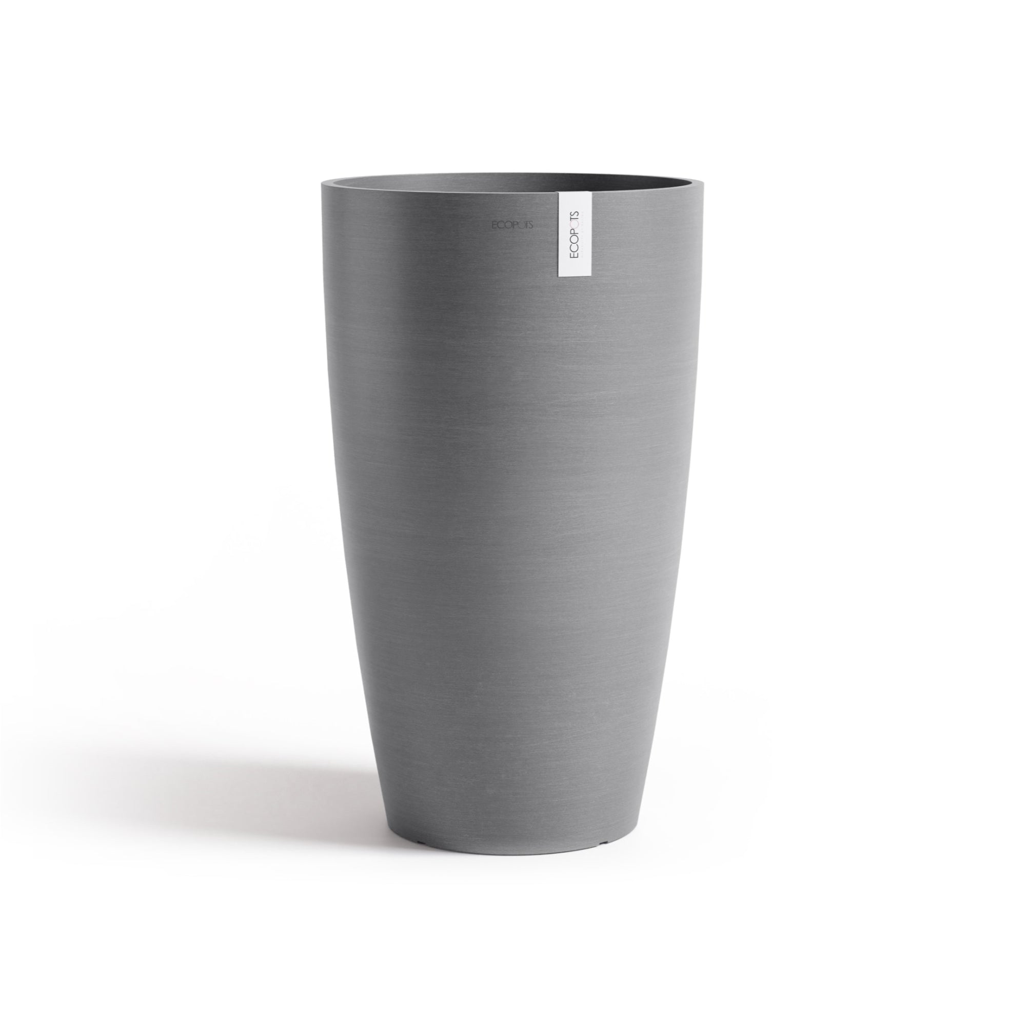 Ecopots Stockholm High Durable Modern Round Indoor/Outdoor Recycled-Based Composite Flower Pot Planter, 23.5"