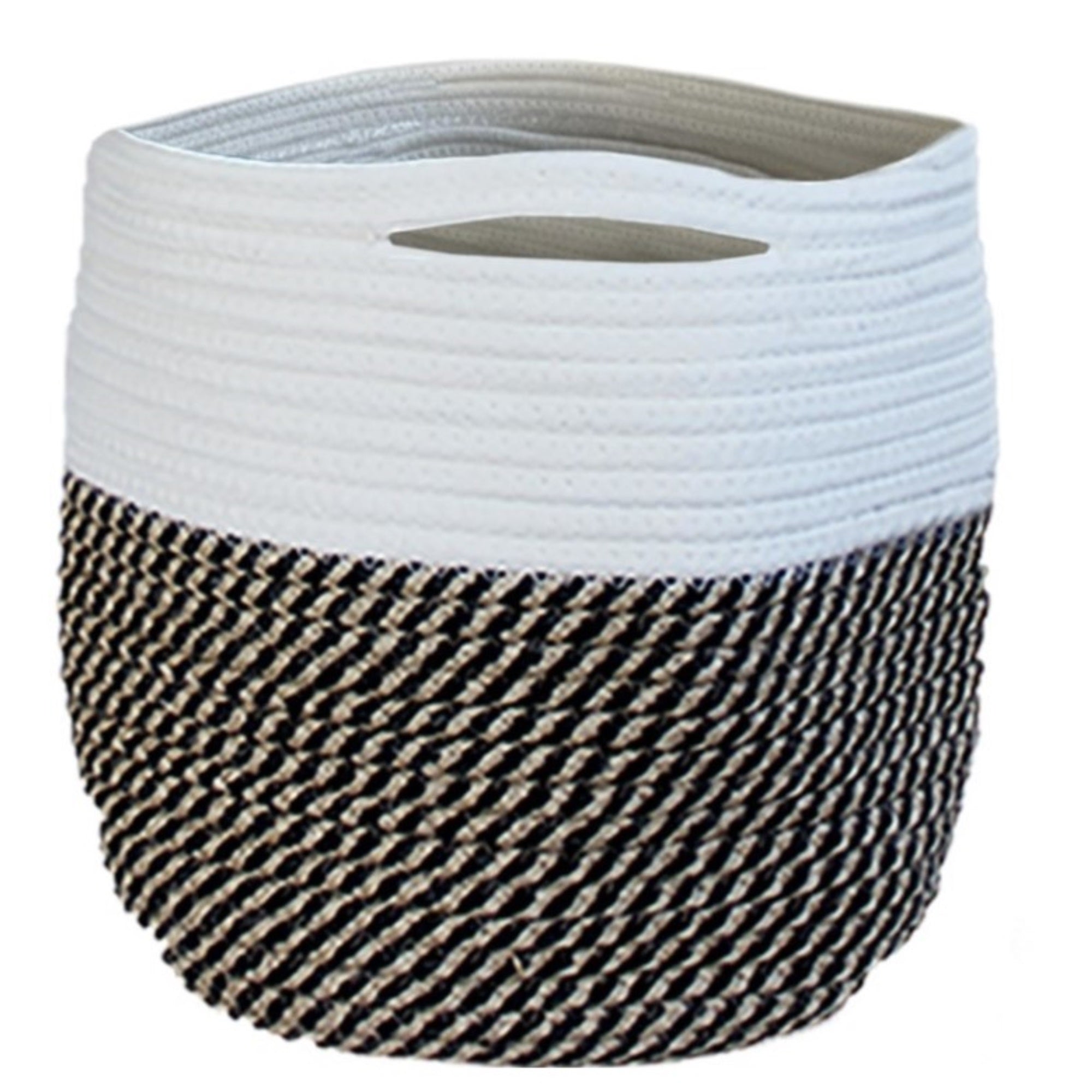 Bloem BloemBagz Round Fabric Planter Bag with Handles and Liner, Black/White