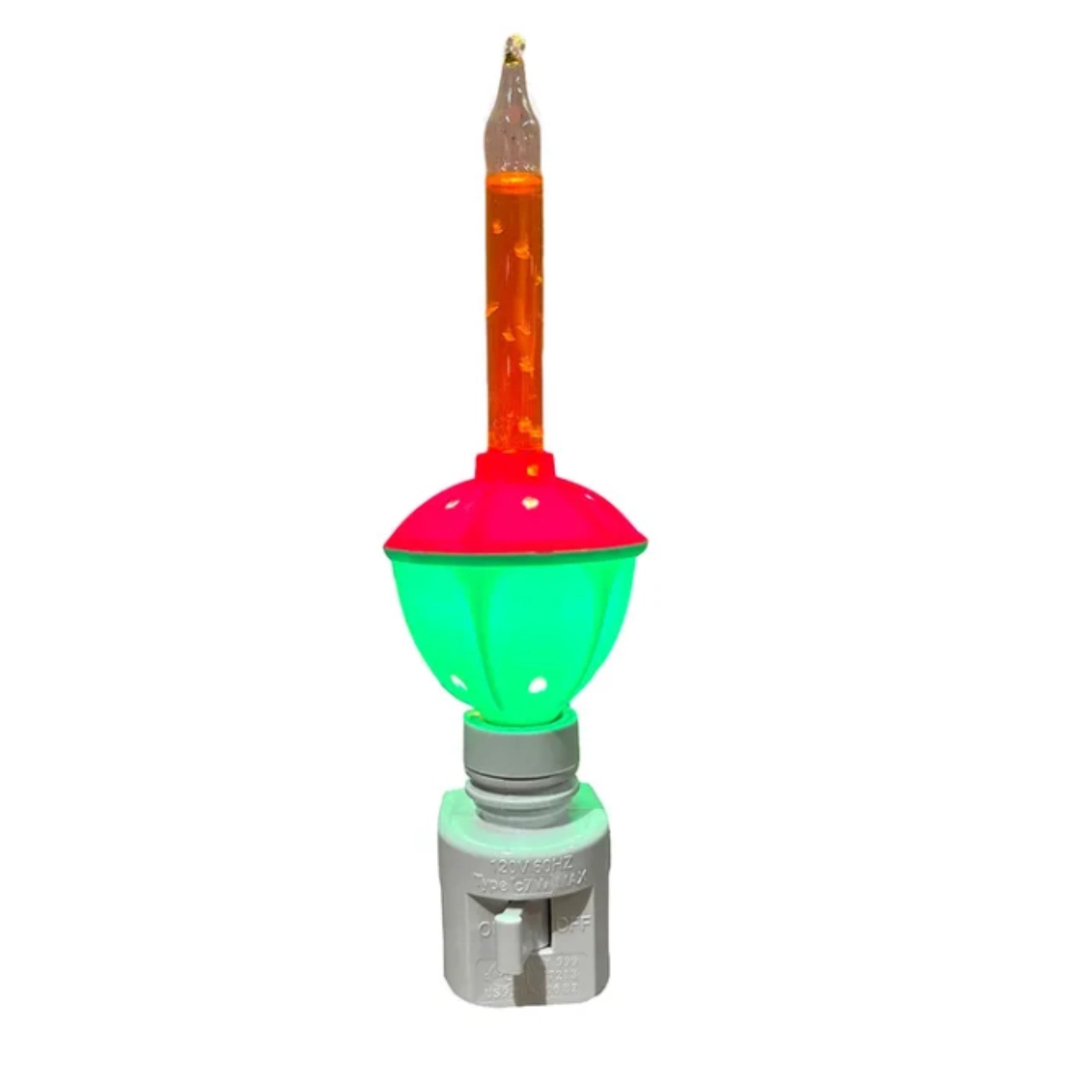 Kurt Adler Plug-in Bubble Night Light with Glass Candle Design Bulb, 6.5in
