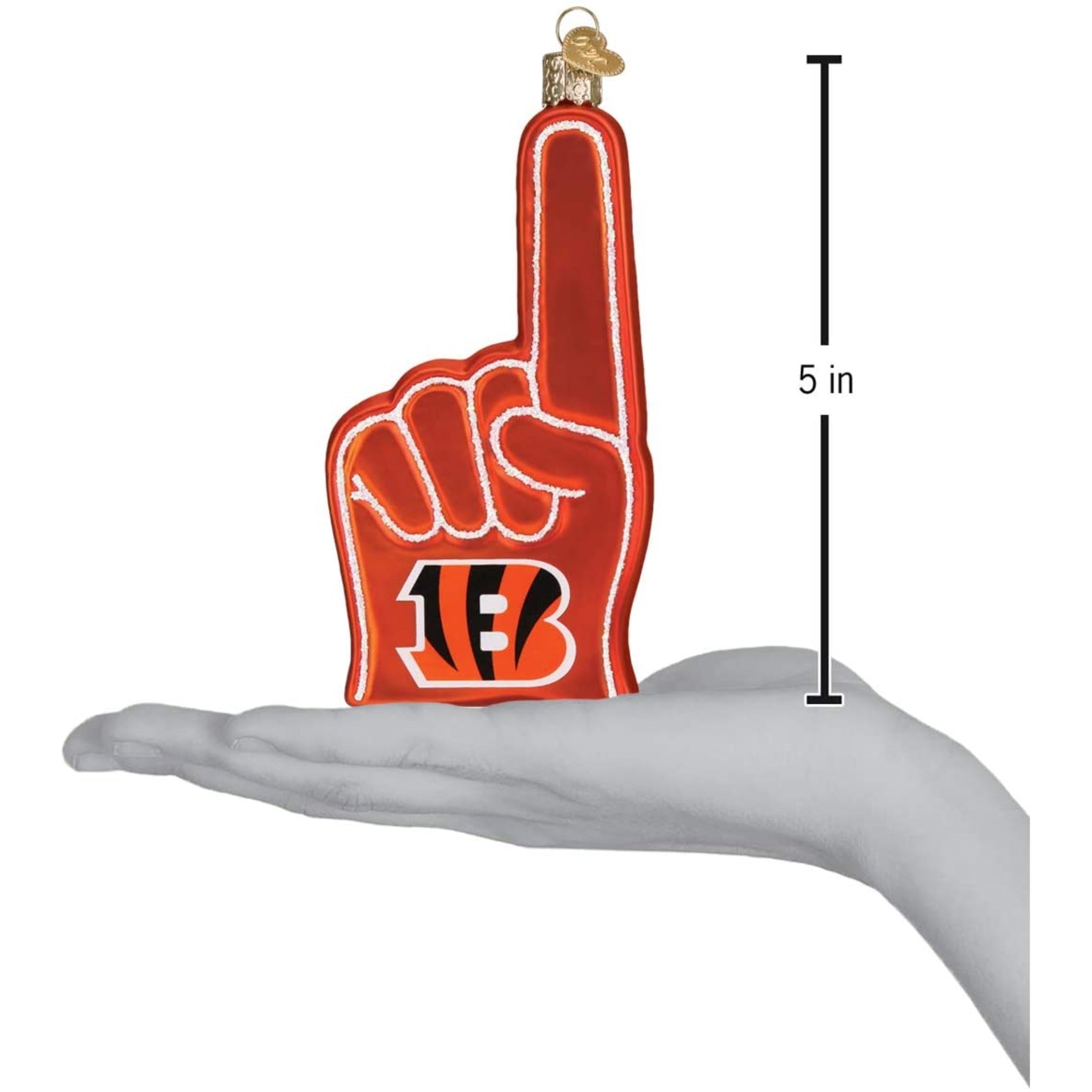 Old World Christmas Blown Glass Ornament for Christmas Tree, Cincinnati Bengals Foam Finger