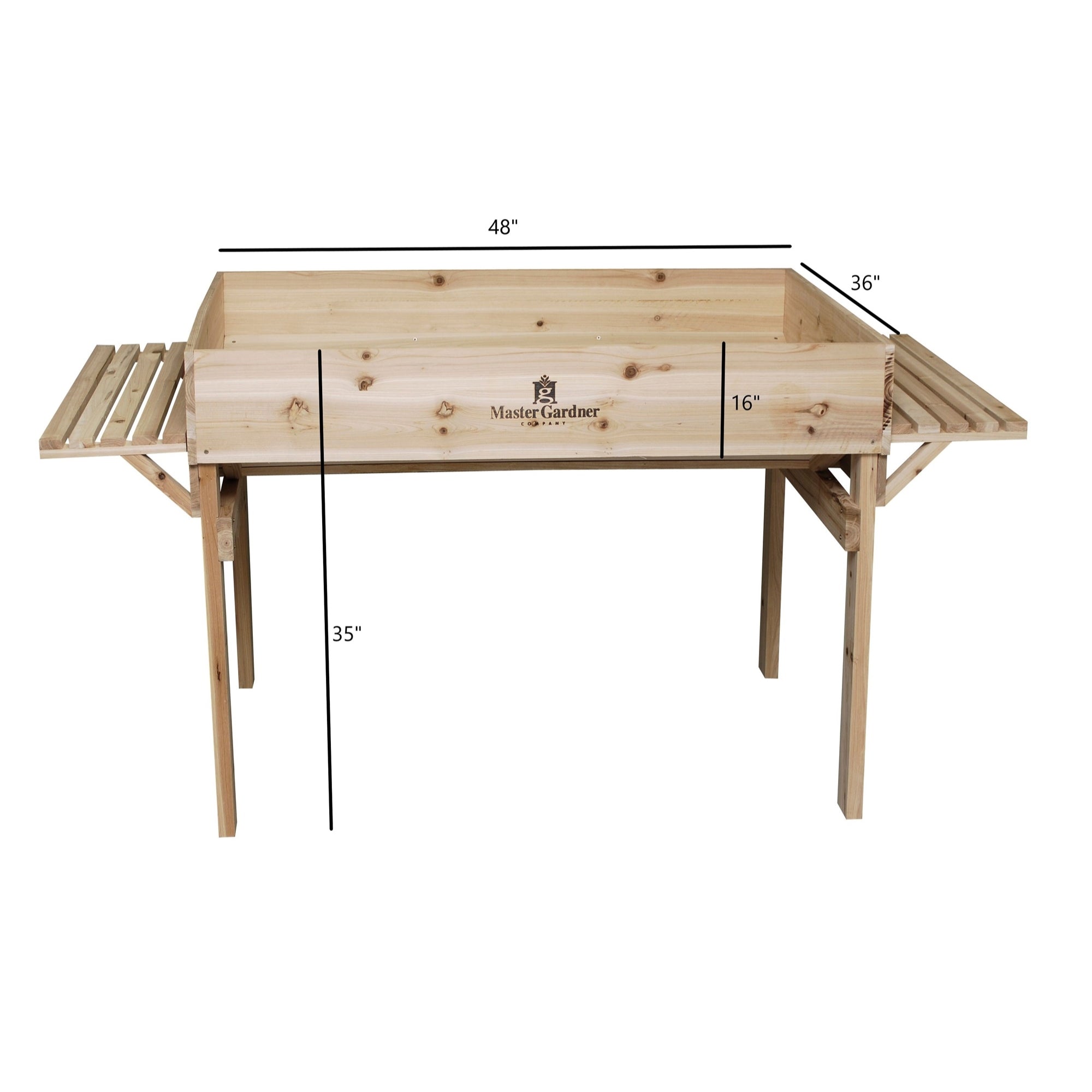 Master Gardner Elevated Garden Bed - Heavy-Duty 48" x 36" Raised Planter Box with Storage Shelf & Durable Wood Frame for Easily Accessible Outdoor Gardening