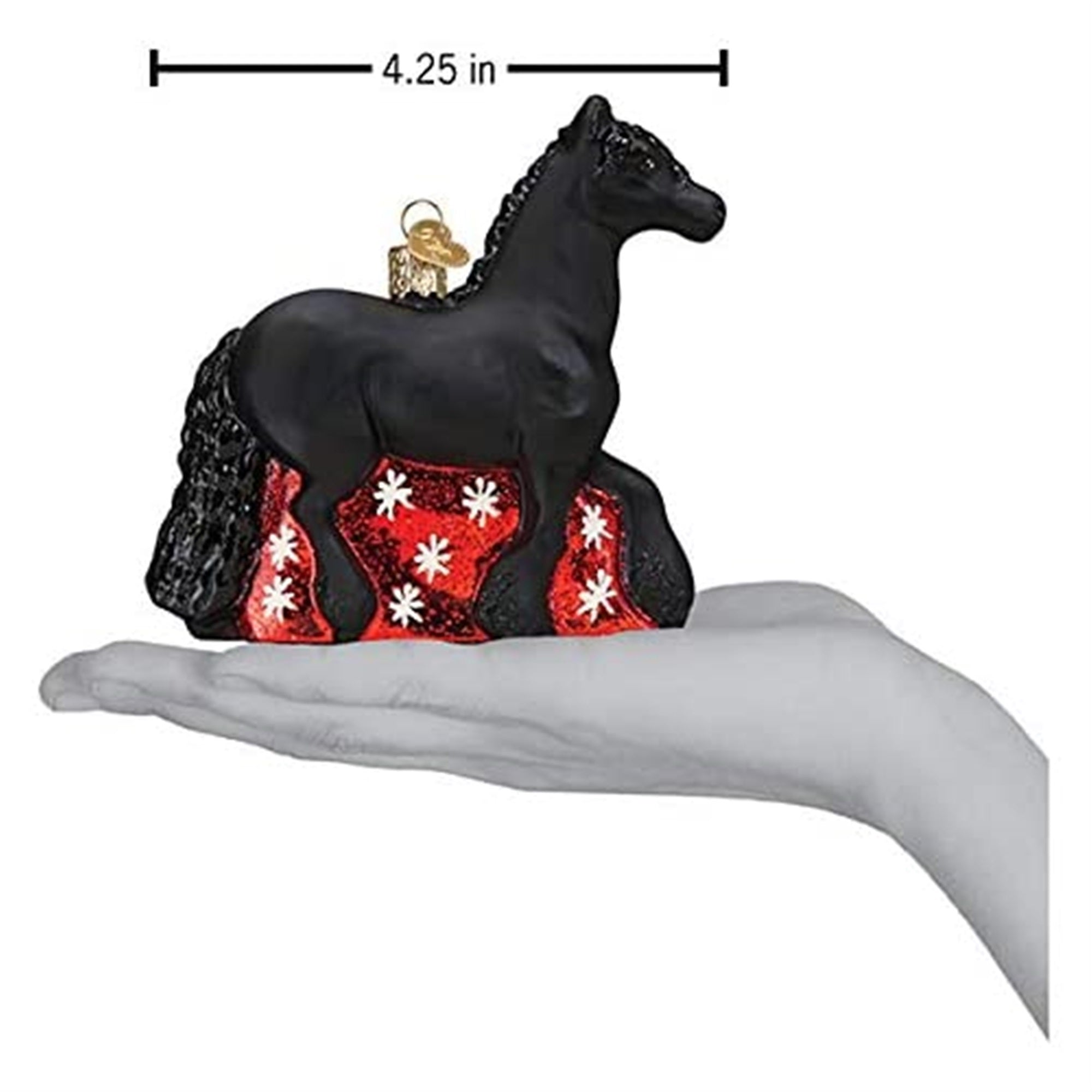 Old World Christmas Blown Glass Ornament for Christmas Tree, Friesian Horse