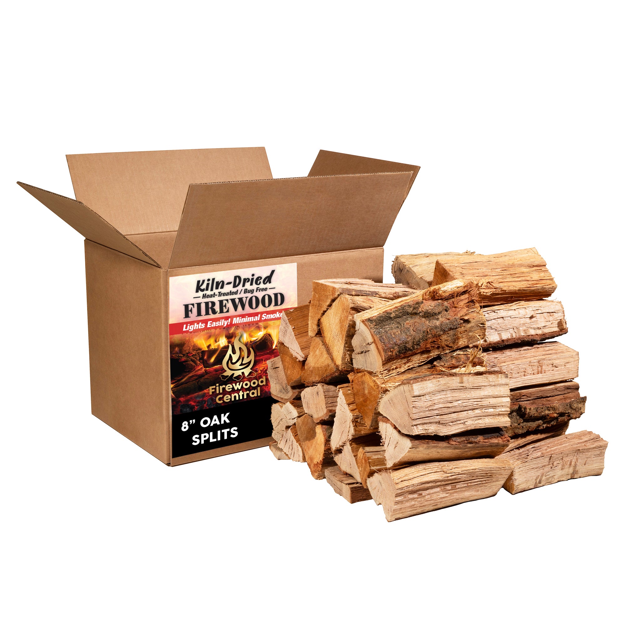 Firewood Central Kiln-Dried PA Hardwood – 8” Splits (30–35 Pieces) – Smoking Wood for Pizza Ovens, BBQ & Fire Pits – Easy Light, Low Smoke, USA Sourced