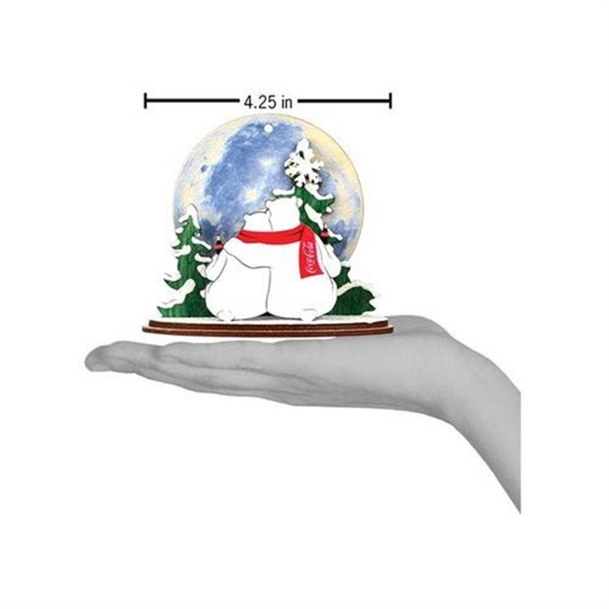 Old World Christmas Ginger Cottages Wooden Ornament for Christmas Tree, Polar Bear Moon Watch