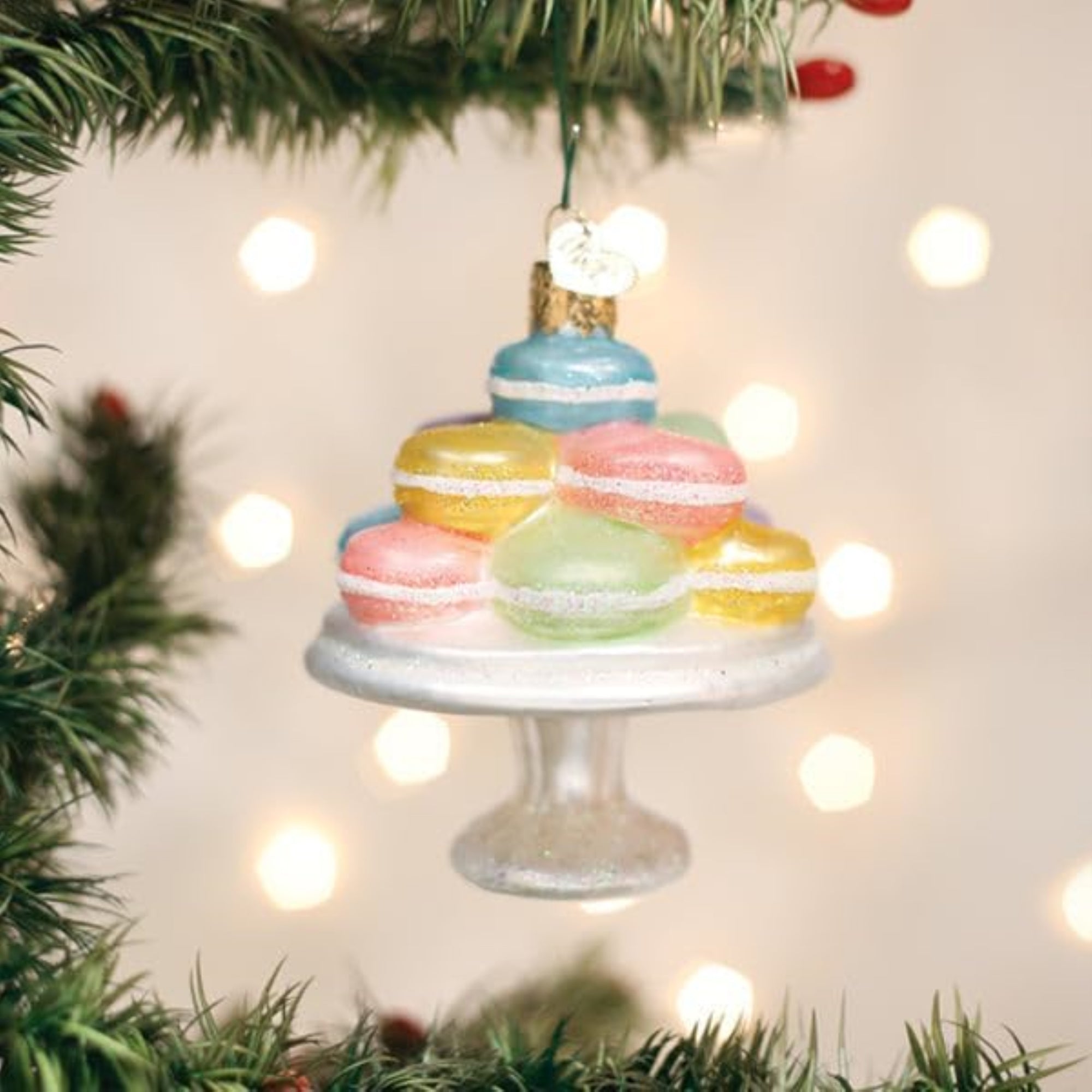 Old World Christmas Blown Glass Ornament for Christmas Tree, Fancy Macarons (with OWC Gift Box)