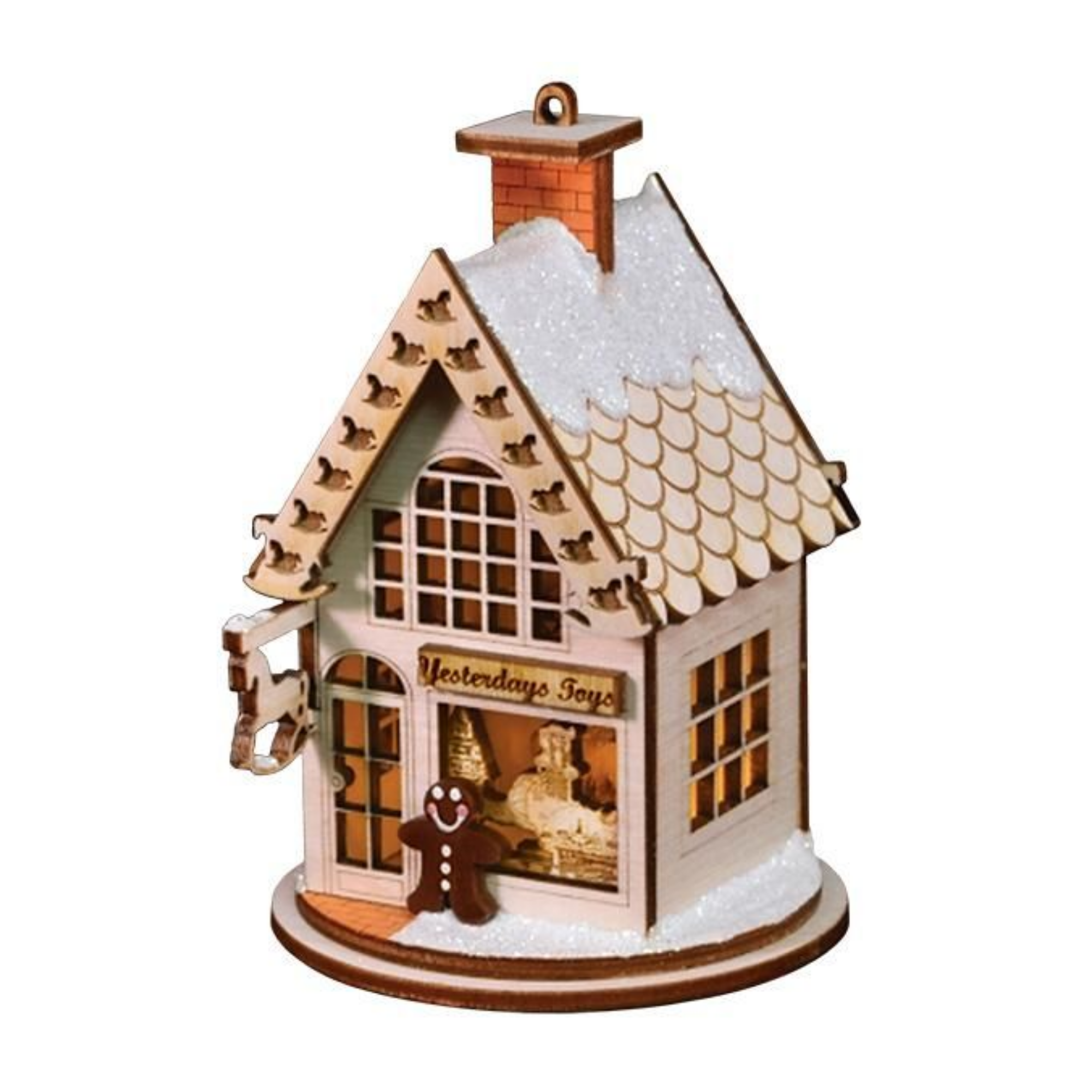 Old World Christmas Ginger Cottages Wooden Ornament, Yesterday's Toys