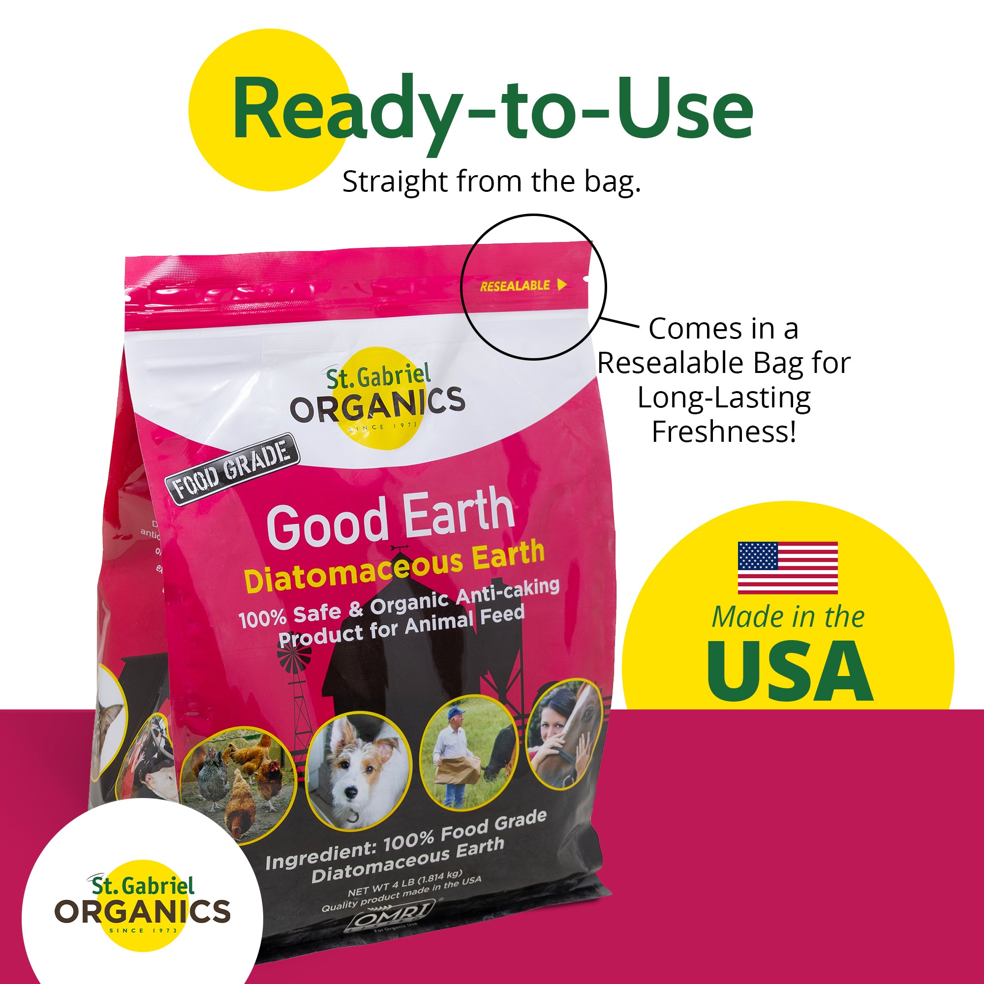 St. Gabriel Organics GoodEarth Food-Grade Anti-Caking Diatomaceous Earth