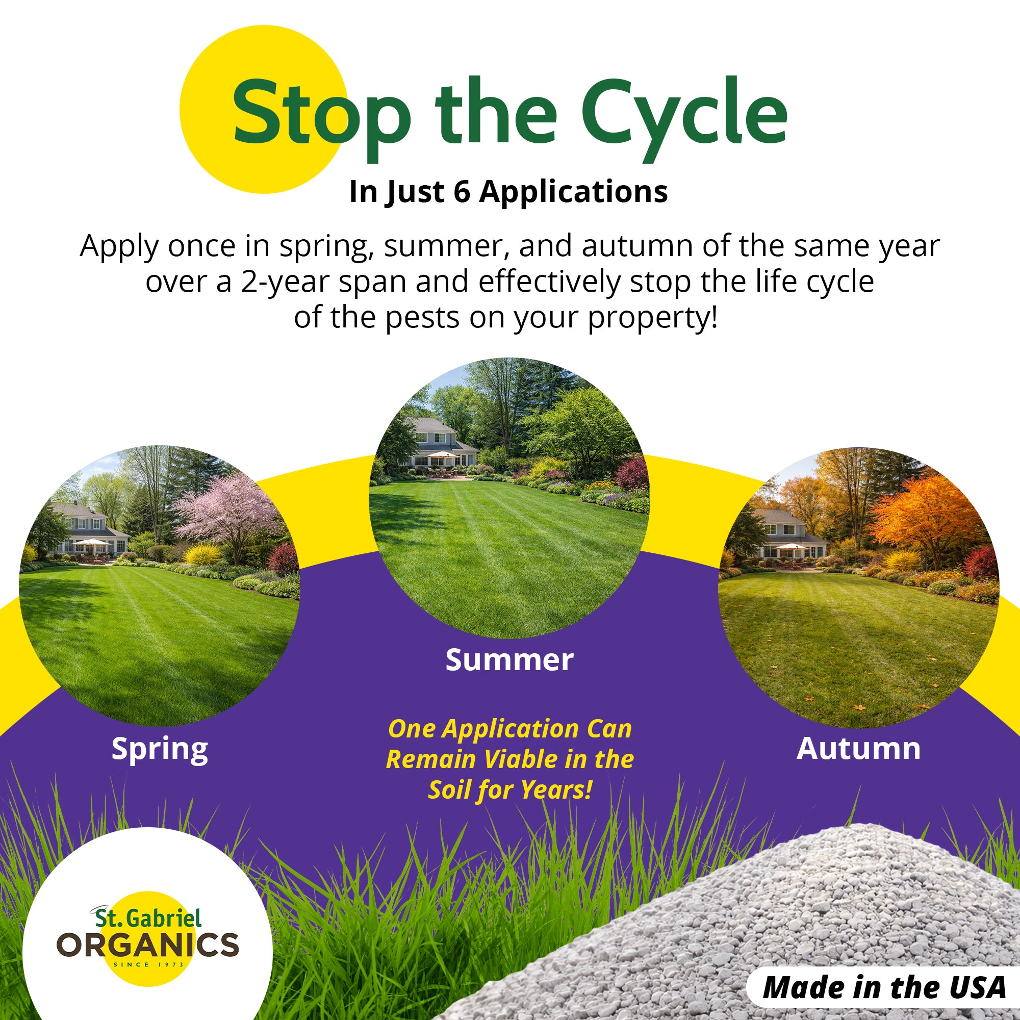 St. Gabriel Organics Milky Spore Japanese Beetle Grub Killer Granules, 15lbs