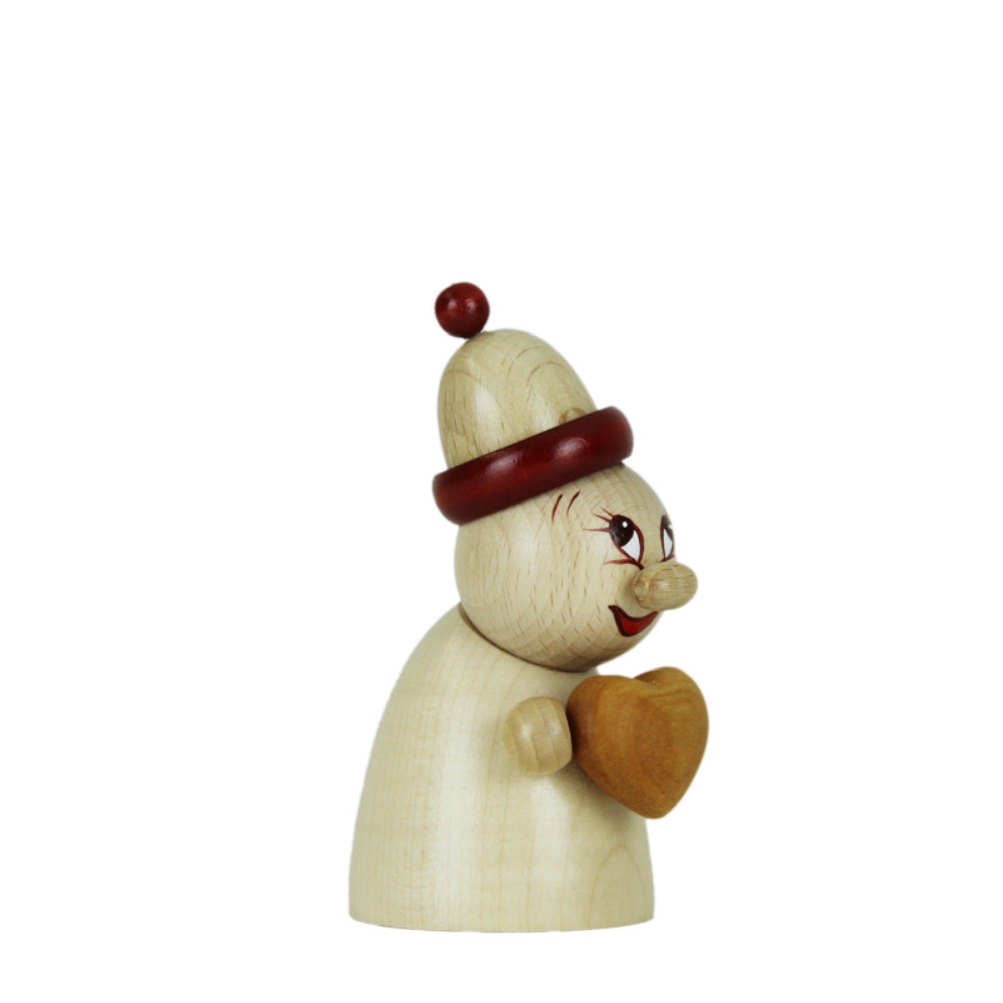 Steinbach Wooden Clumsy Mini Collection, Valentine with Natural Wood Heart and Wooden Beanie
