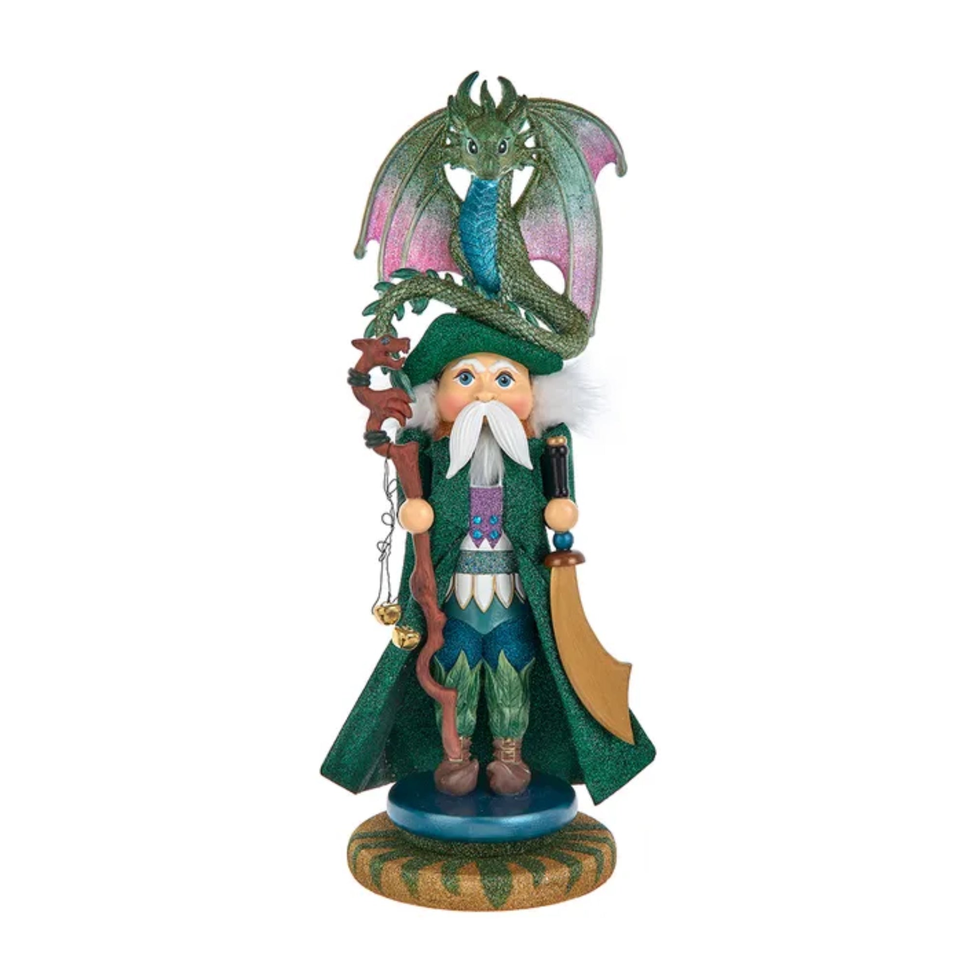 Kurt Adler Hollywood Nutcracker Collection, Wizard With Dragon, 18in