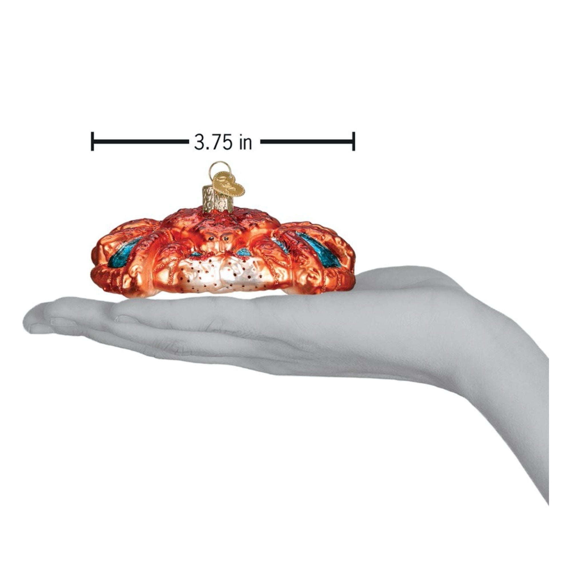 Old World Christmas Blown Glass Ornament for Christmas Tree, King Crab