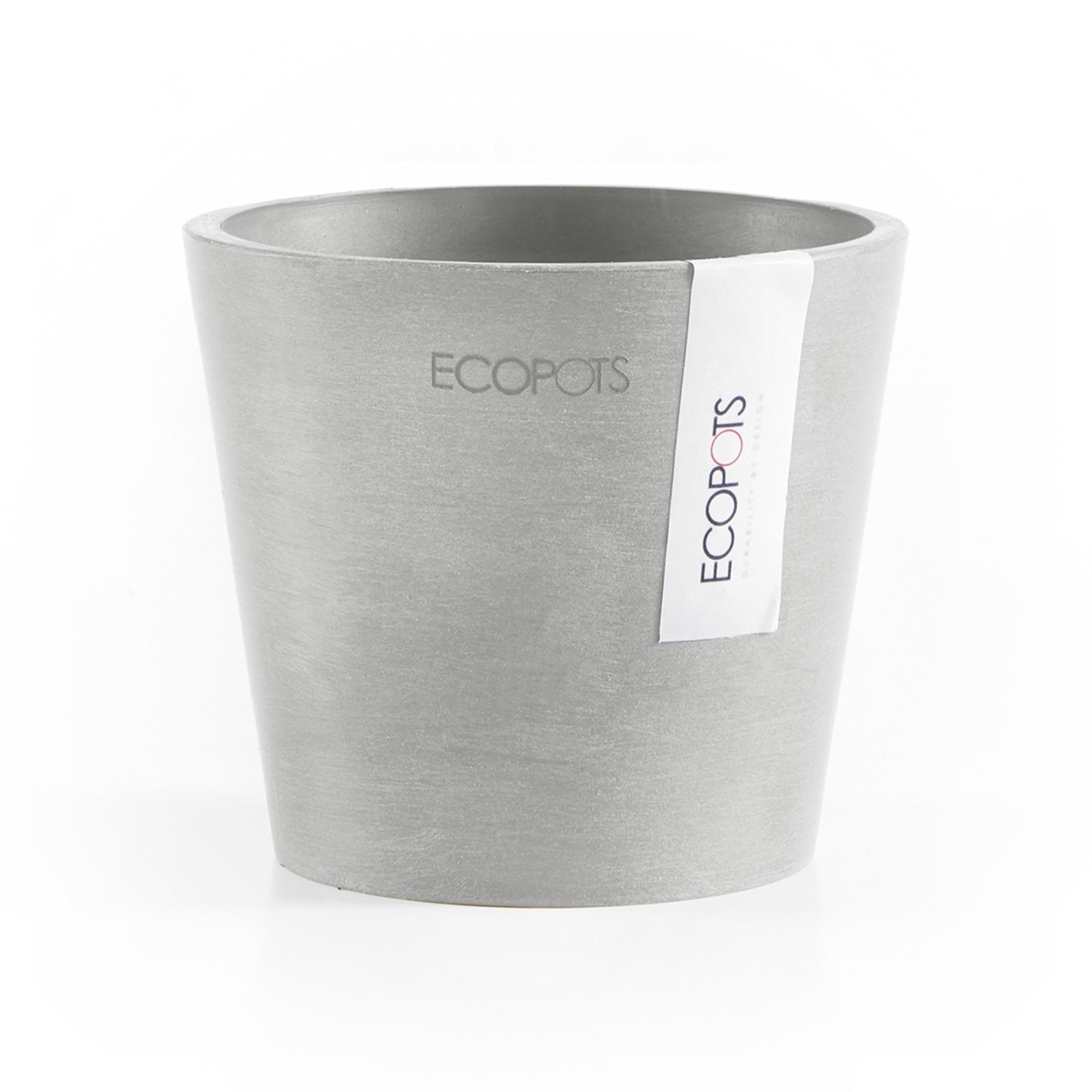 Ecopots Amsterdam Mini Durable Modern Round Recycled-Based Composite Flower Pot Planter