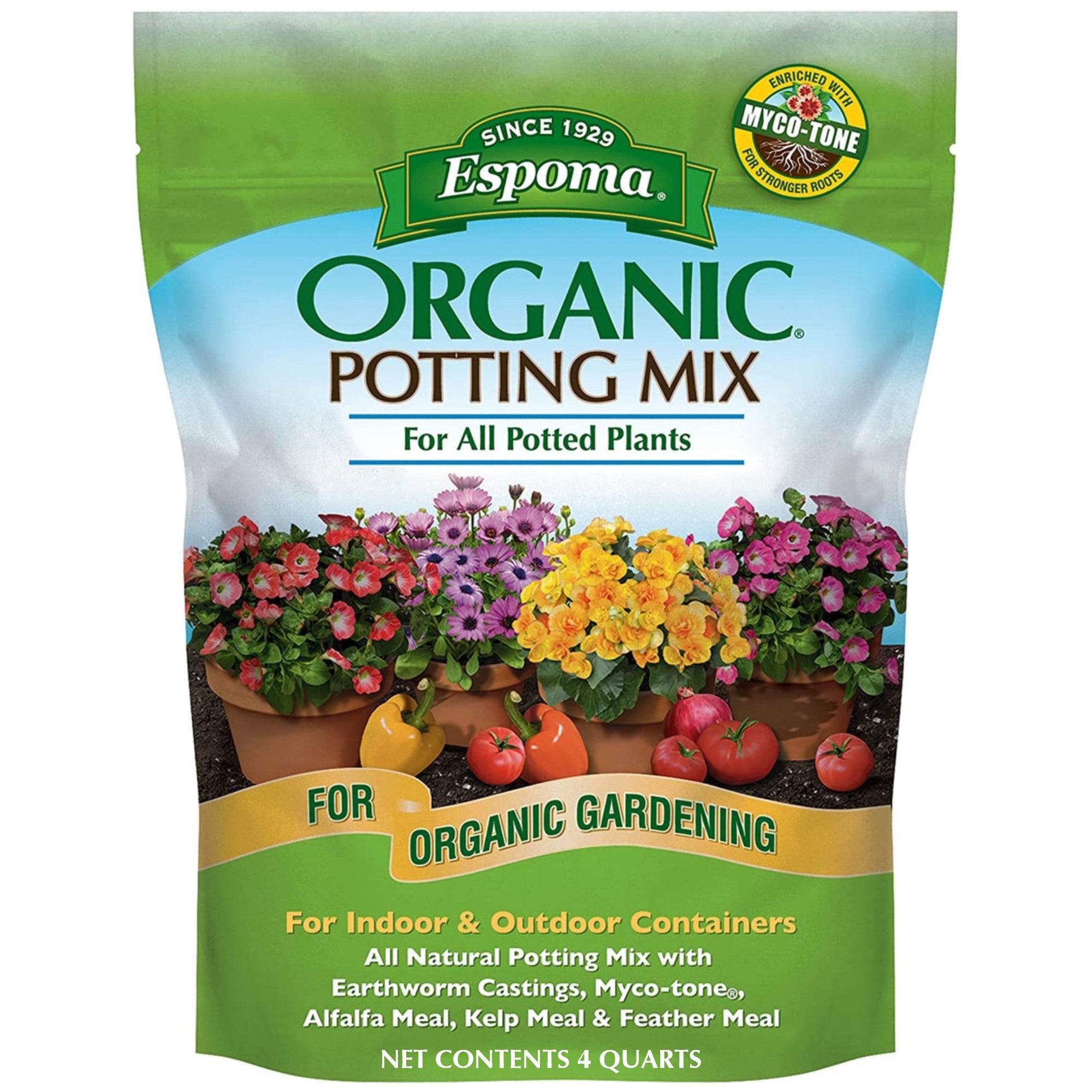 Espoma Organic Potting Mix for Potted Plants, All Natural for Organic Gardening - for Indoor & Outdoor Containers