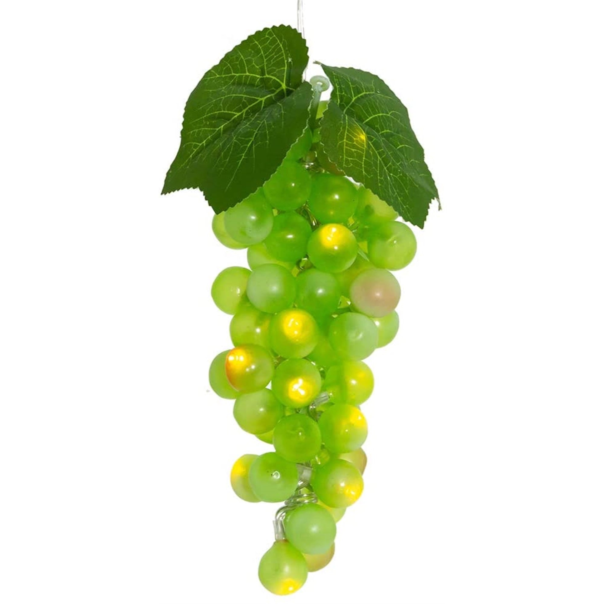 Kurt Adler Battery Operated 20 Warm White LED Lights, Single Cluster Green Grapes, 8"