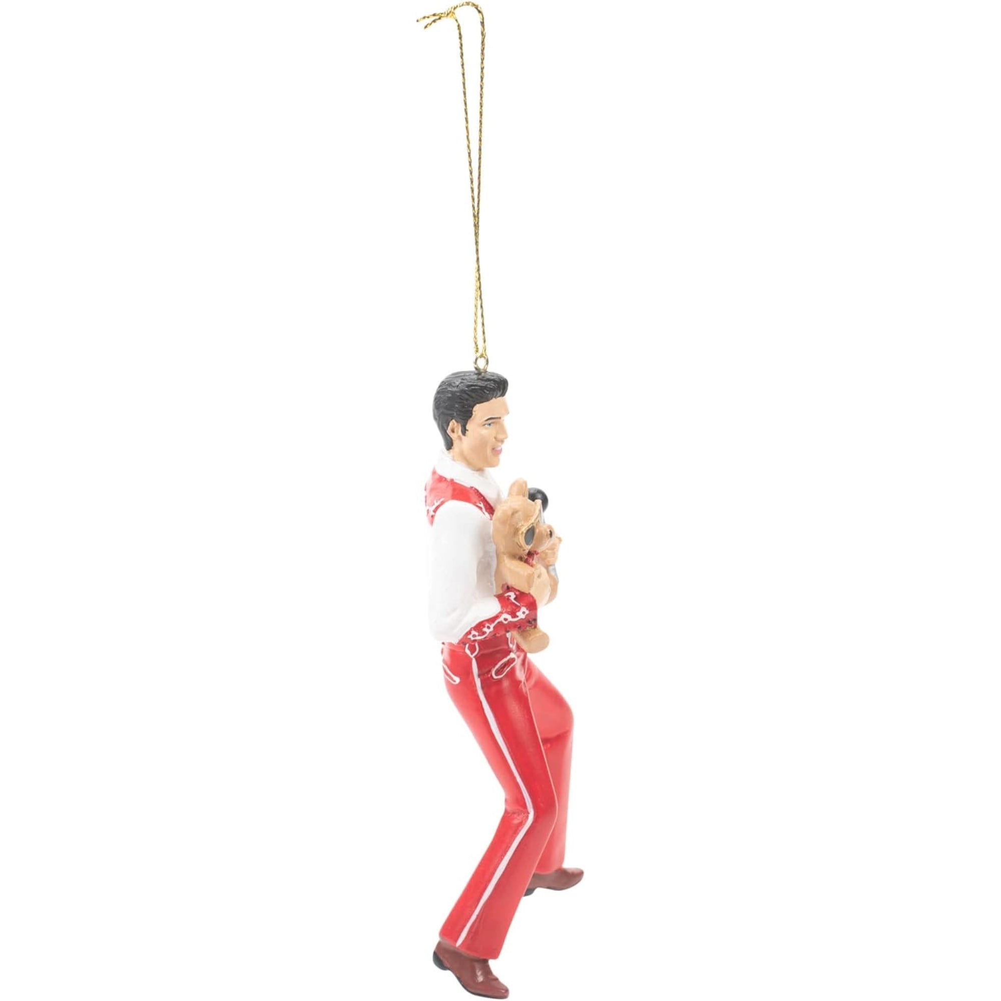 Kurt Adler Resin Christmas Ornament, Elvis with Teddy Bear