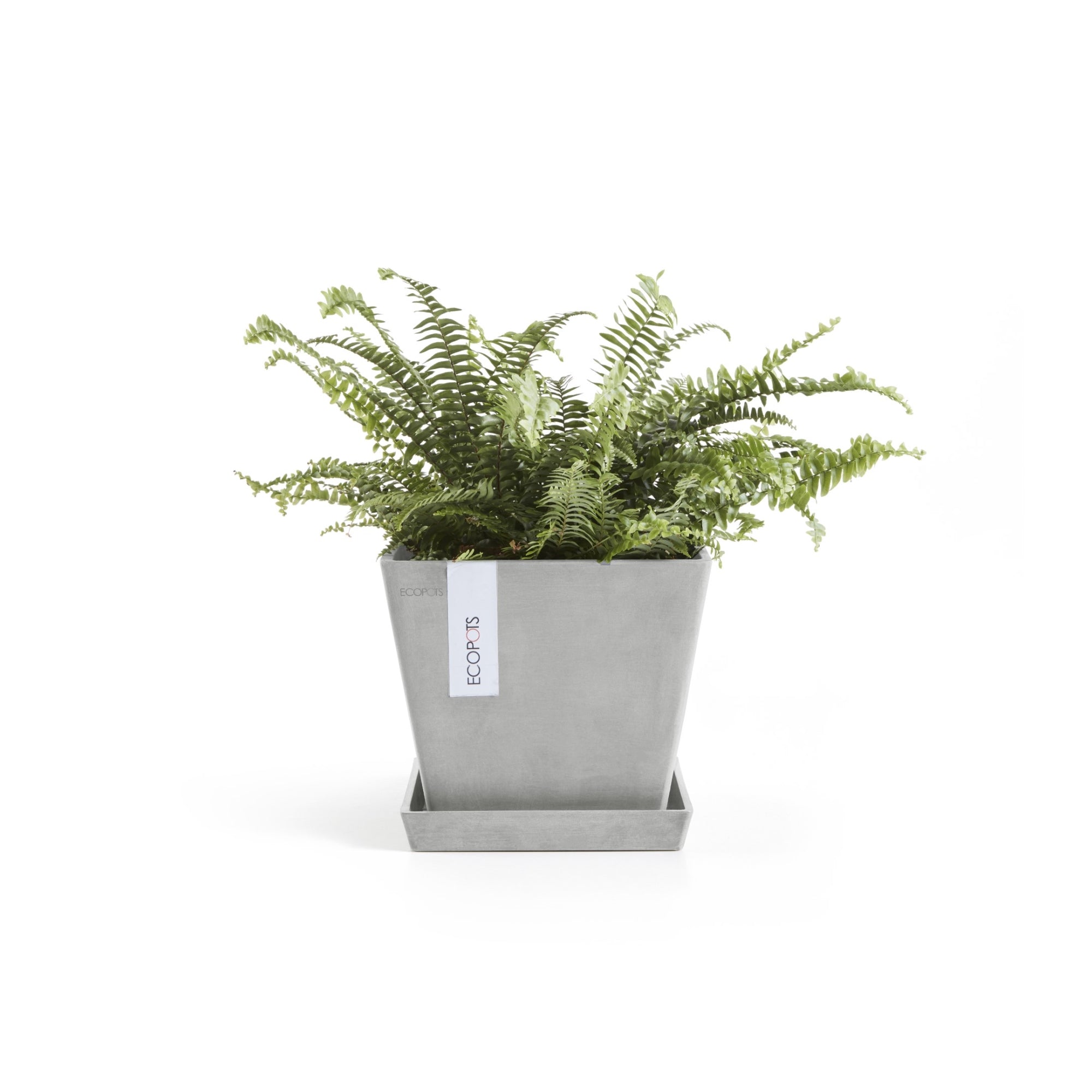 Ecopots Rotterdam Durable Modern Square Indoor/Outdoor Recycled-Based Composite Flower Planter