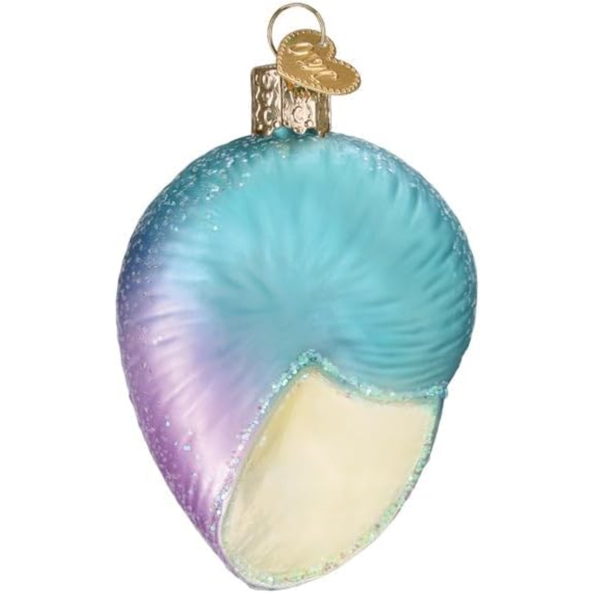 Old World Christmas Blown Glass Ornament for Christmas Tree, Fanciful Spiral Shell (with OWC Gift Box)