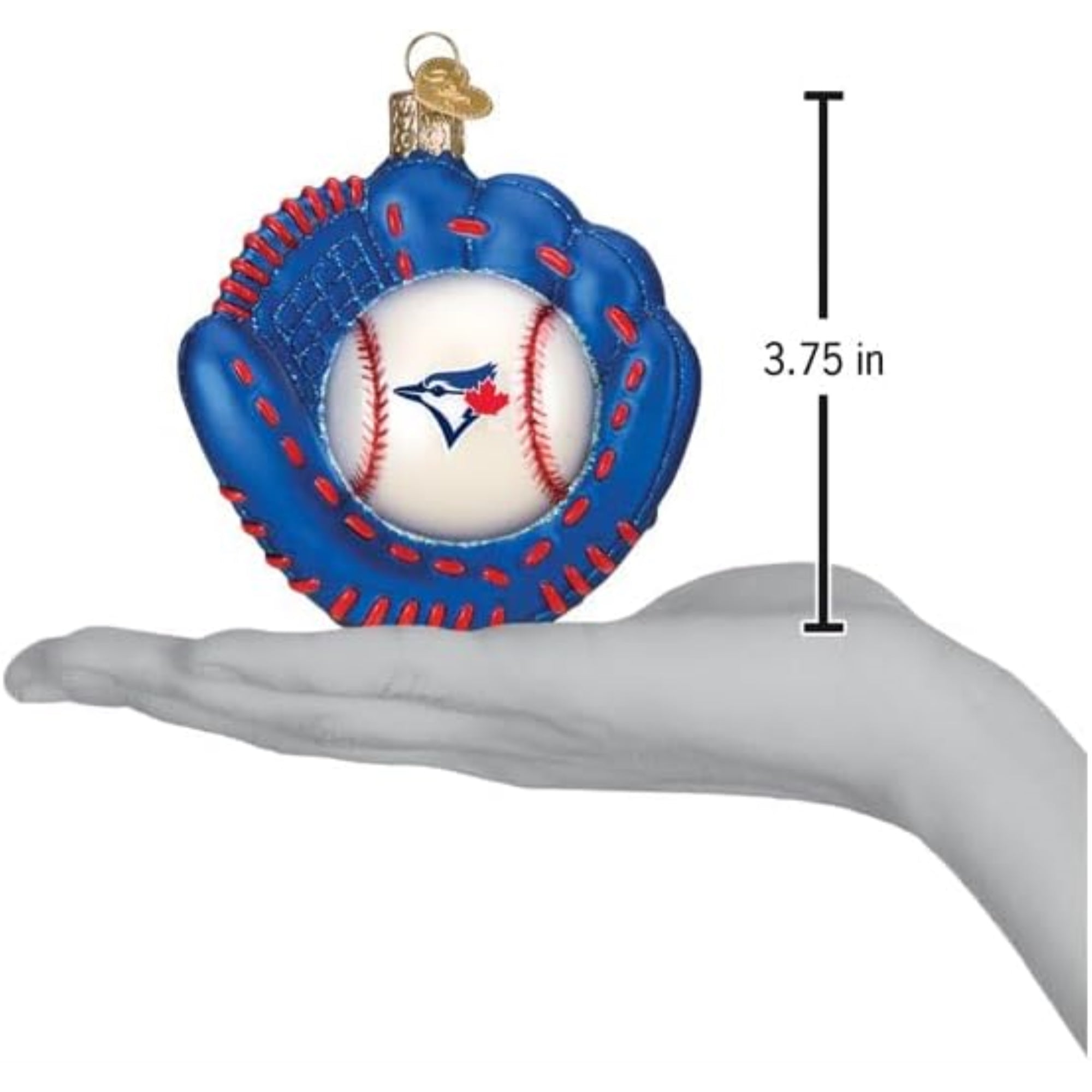 Old World Christmas Blown Glass Ornament for Christmas Tree, Toronto Blue Jays Baseball Mitt