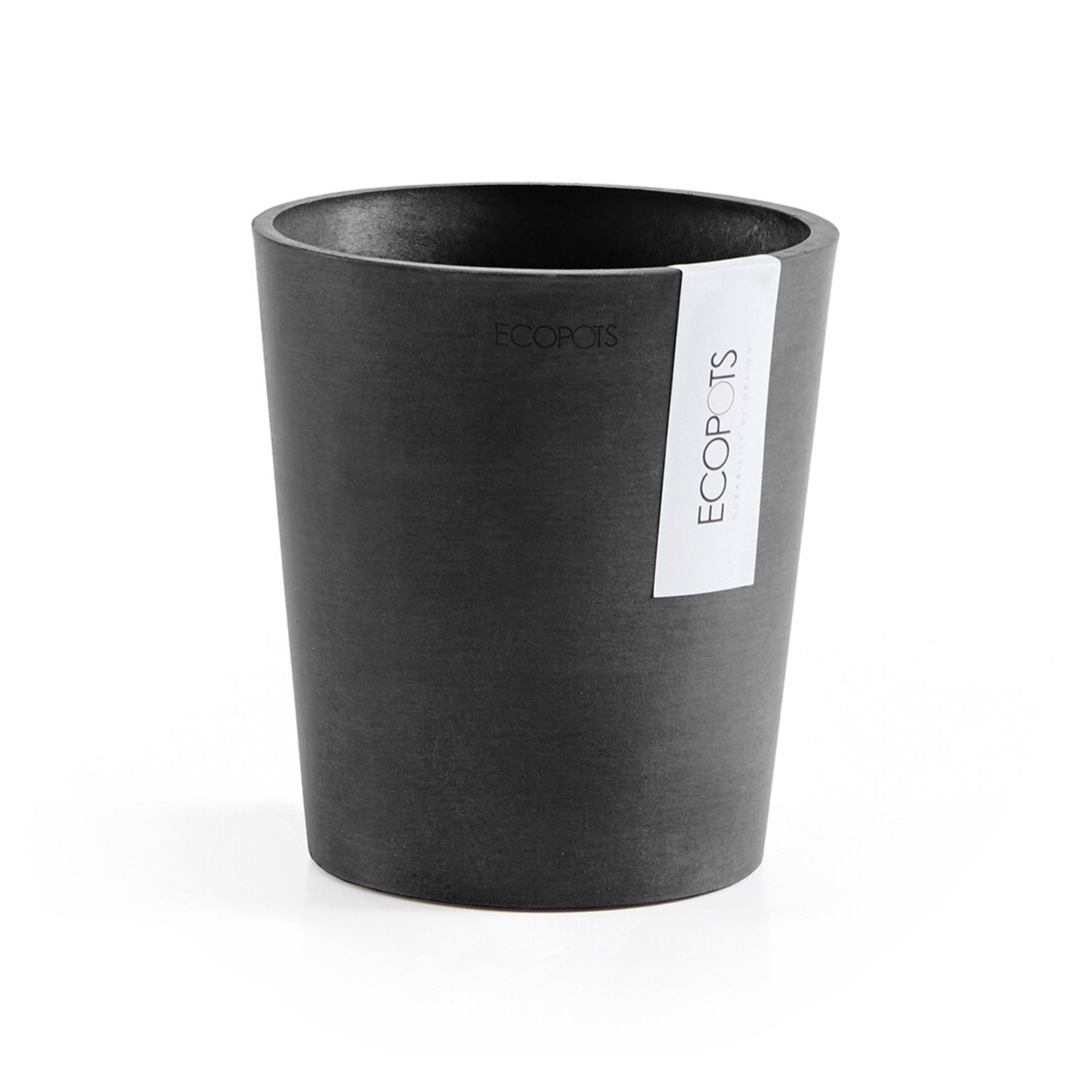 Ecopots Morinda Durable Modern Round Indoor/Outdoor Recycled-Based Composite Orchid Flower Planter