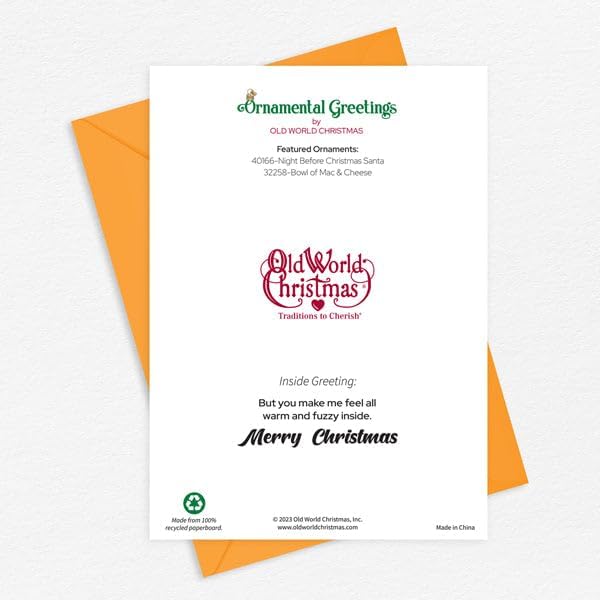 Old World Christmas Ornament Christmas Card, Cheesy, 7 x 5in