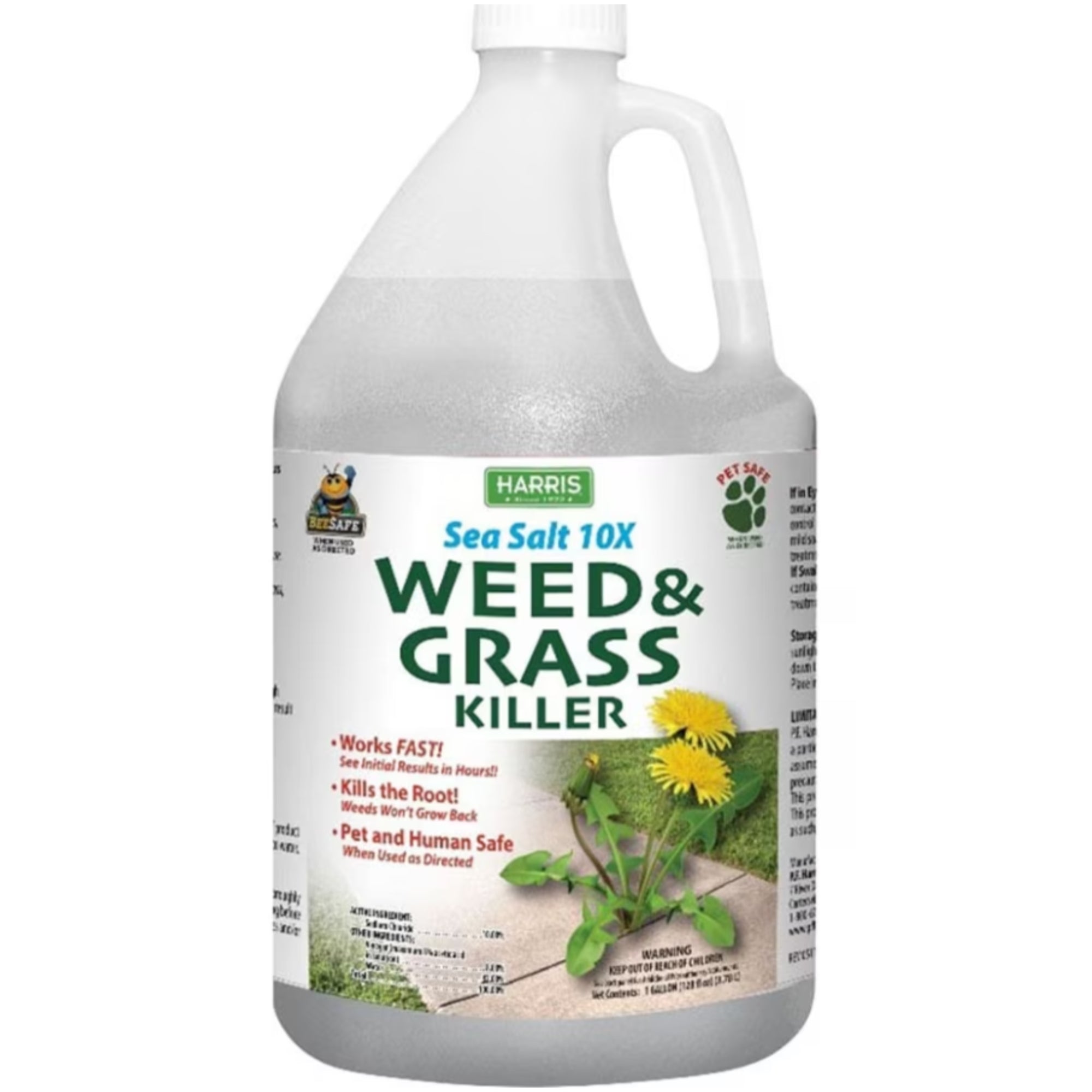 Harris Sea Salt 10X Organic Weed & Grass Killer (Use in CA), 1 Gallon