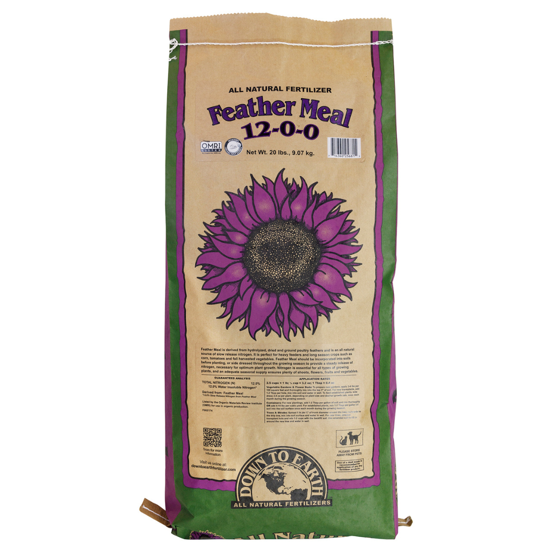 Down to Earth Organic Feather Meal Fertilizer Mix 12-0-0