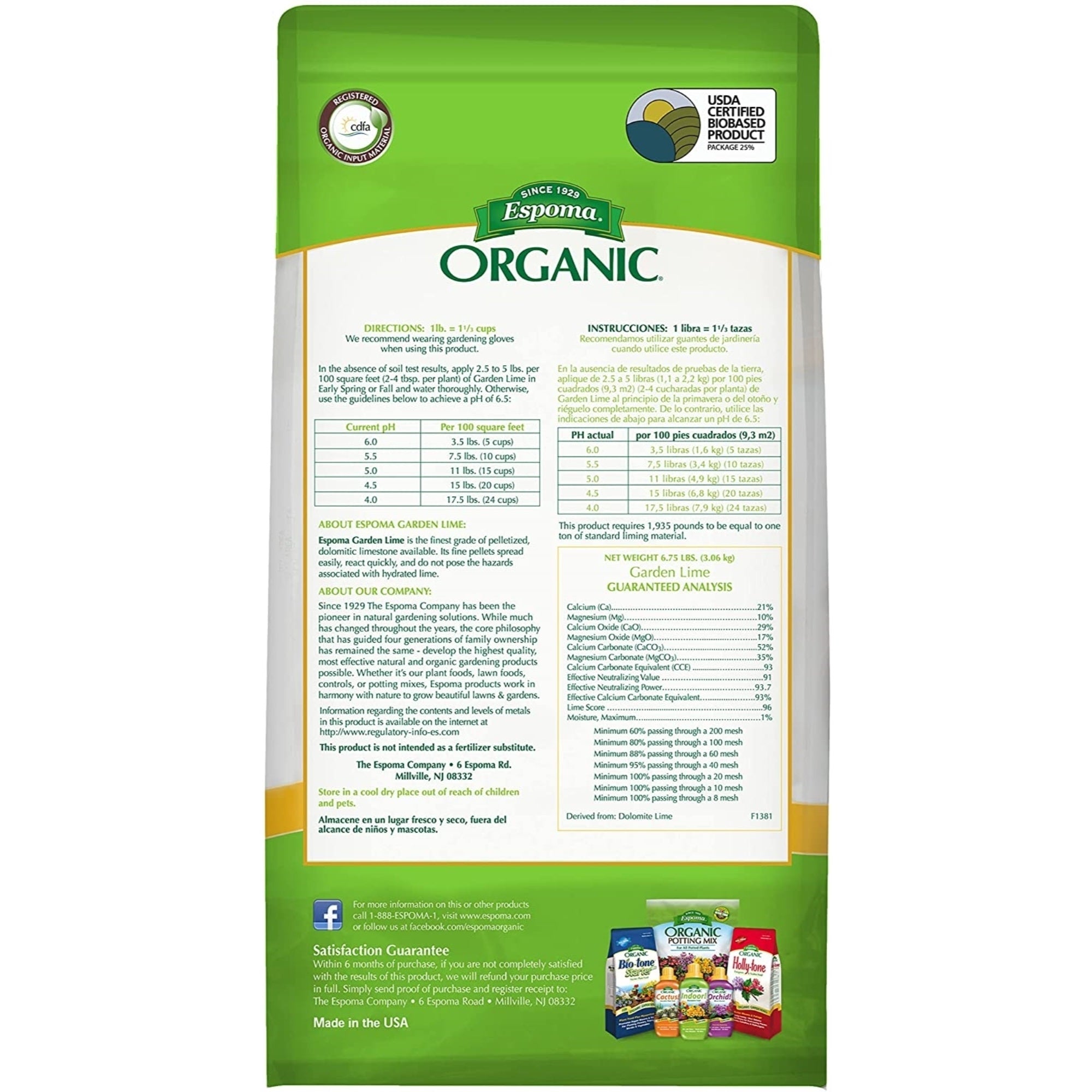 Espoma Organic Garden Lime Soil Enhancer for Organic Gardening, Raises Soil pH and Turns Hydrangeas Pink, All Natural & Pelletized