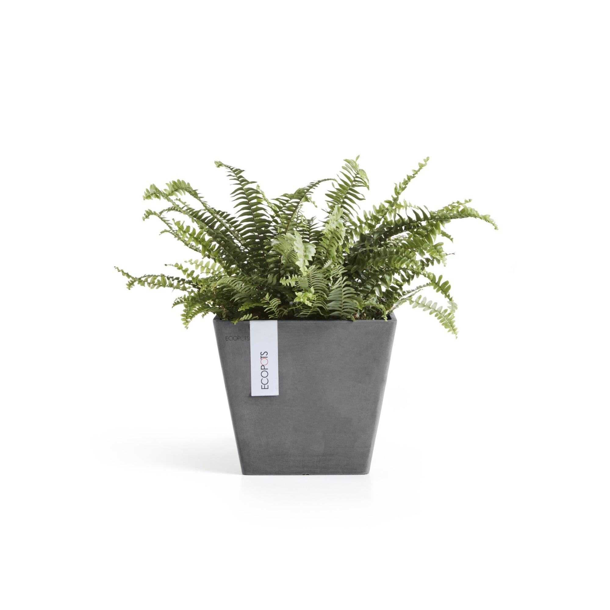 Ecopots Rotterdam Durable Modern Square Indoor/Outdoor Recycled-Based Composite Flower Planter