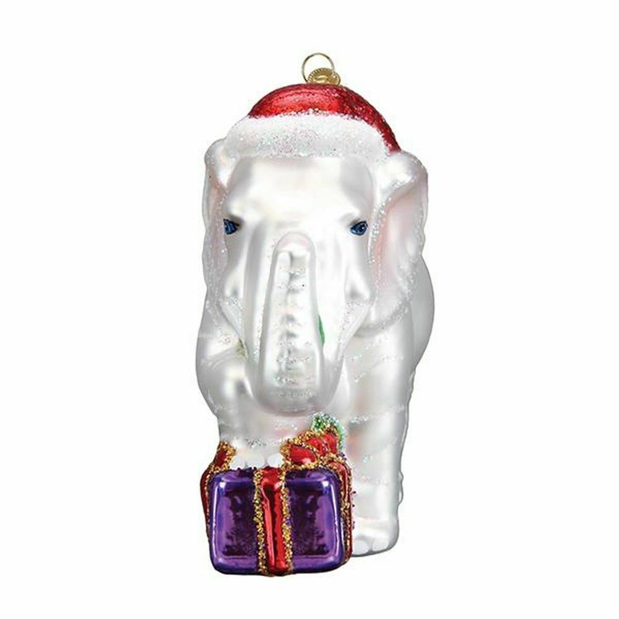 Old World Christmas Blown Glass Ornament for Christmas Tree, White Elephant