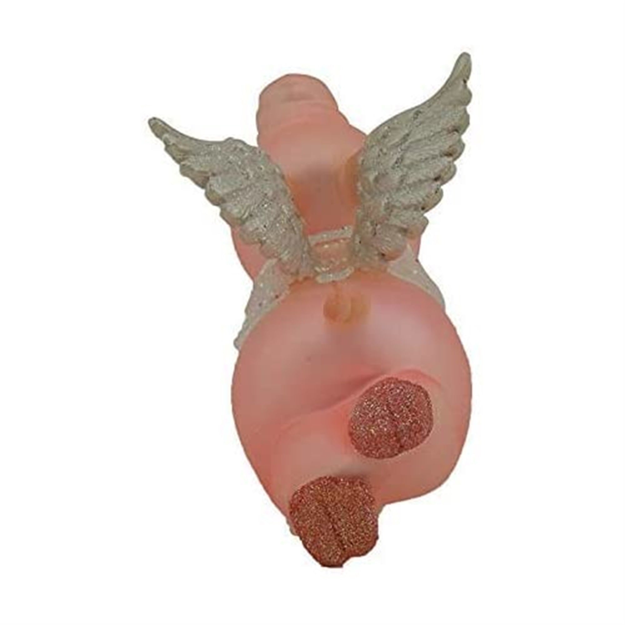Kurt Adler Noble Gems Glass Ornament for Christmas Tree, Flying Pig with Wings