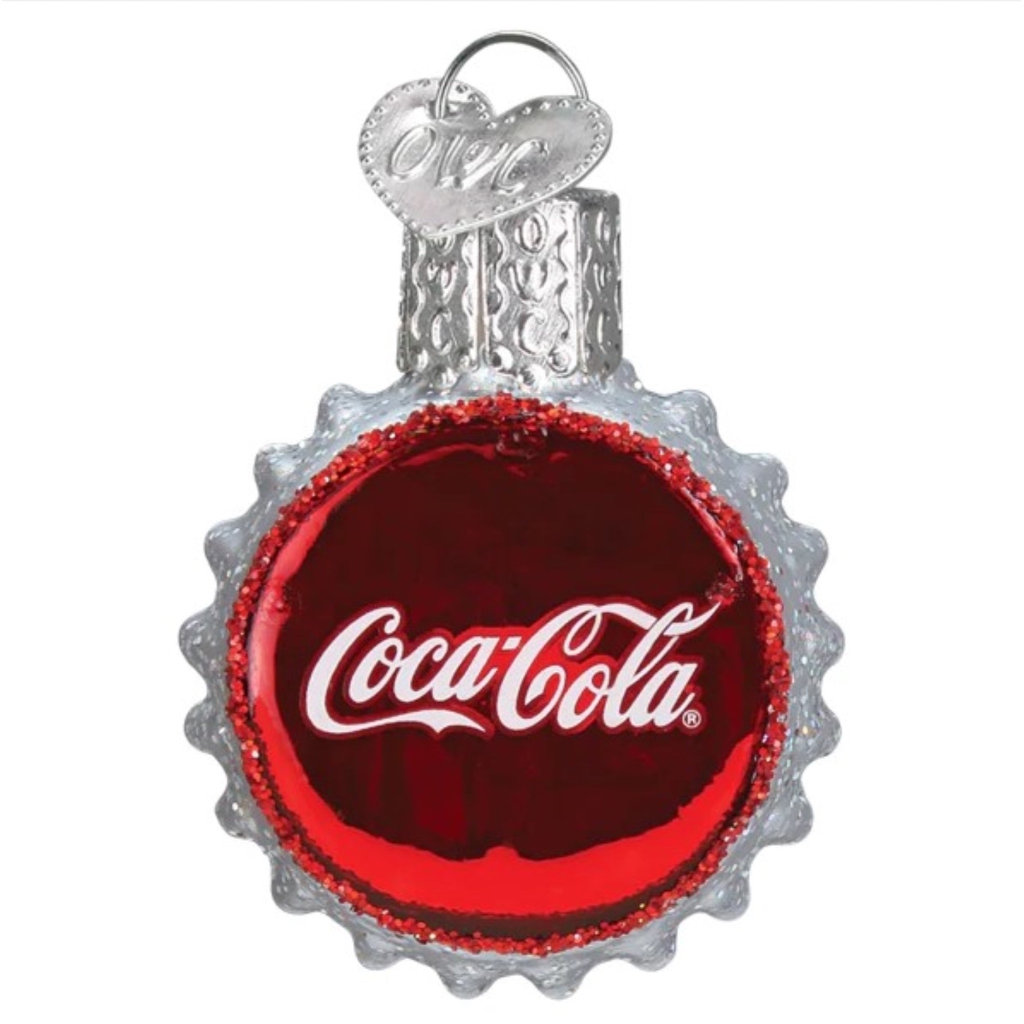 Old World Christmas Blown Glass Ornaments for Christmas Tree, Coca-Cola Bottle and Cap (2-Piece Set)