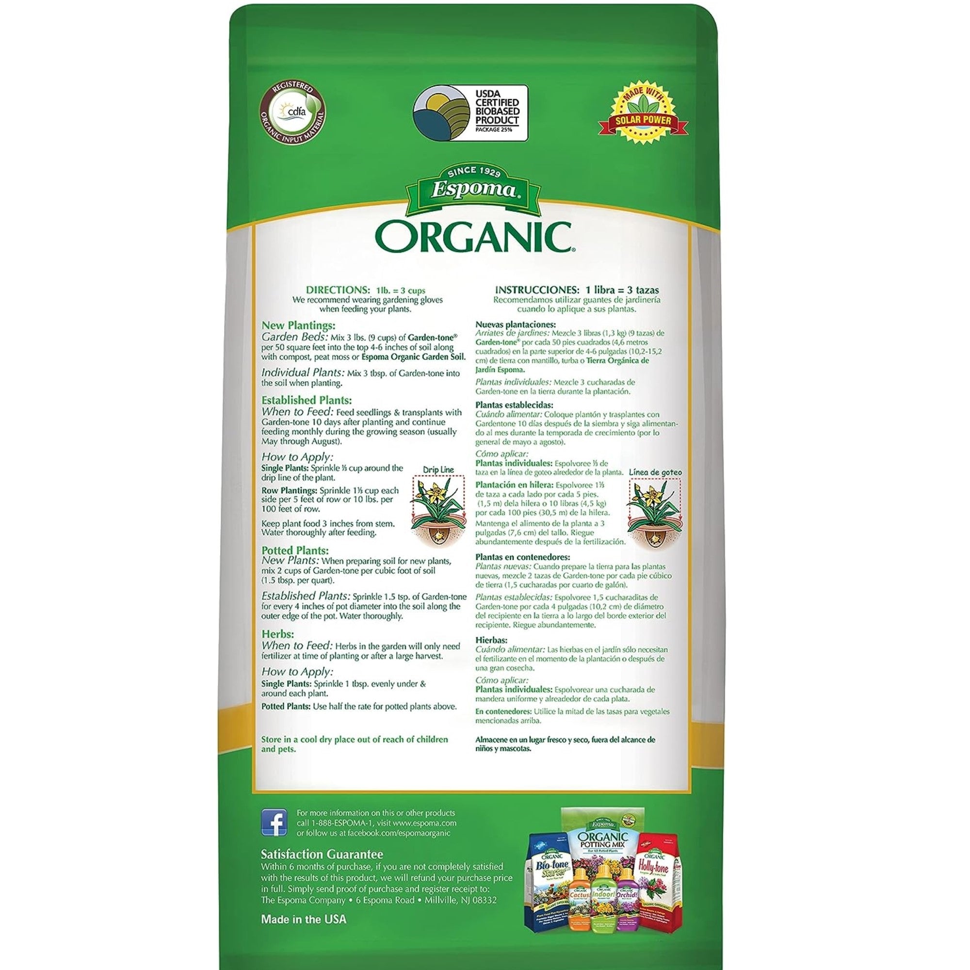Espoma Organic Garden-tone 3-4-4 Herb & Vegetable Food for Organic Gardening, Bigger, More Abundant Harvests